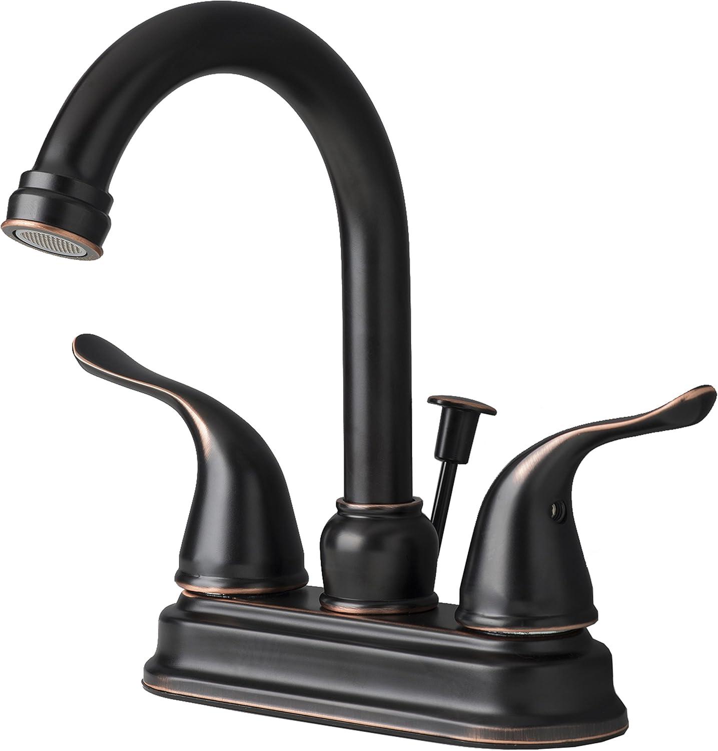 Two Handle Centerset Lavatory Faucet with Drain Assembly