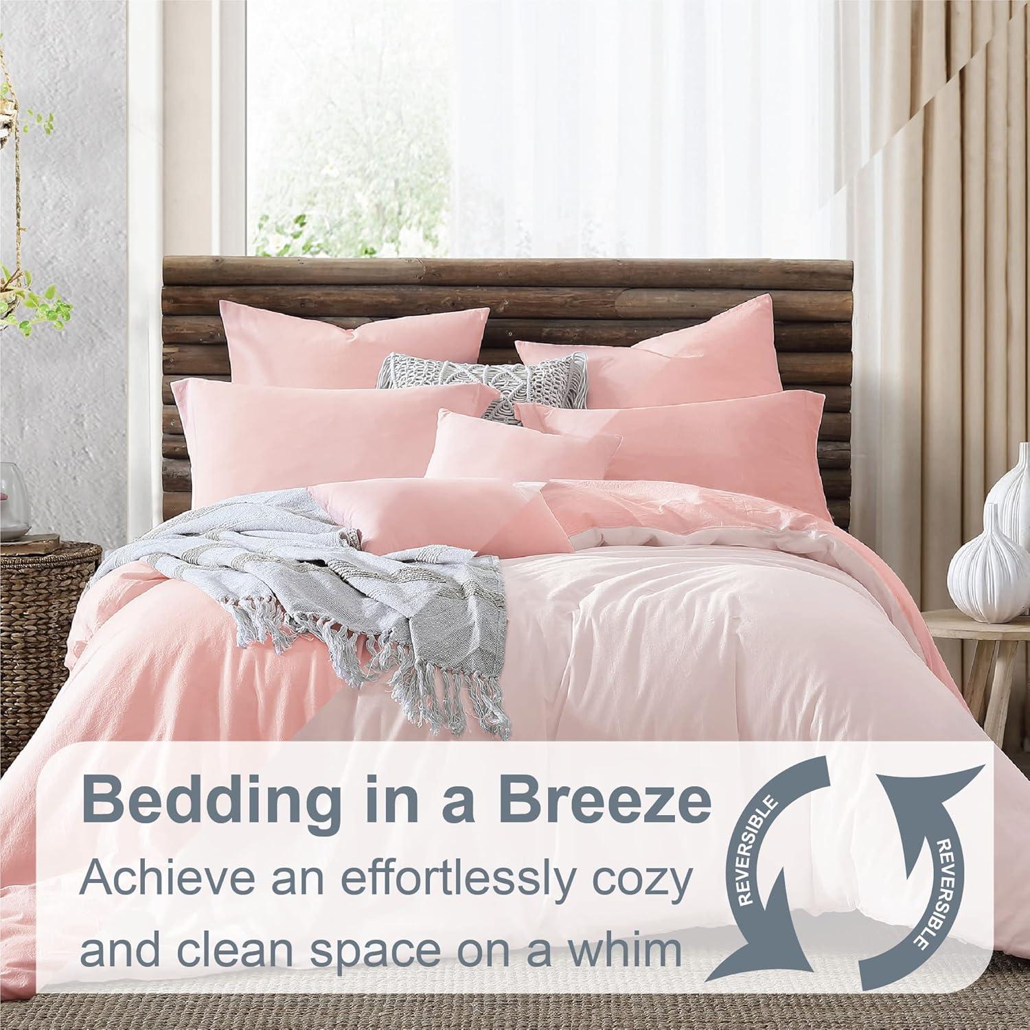Swift Home 100% Cotton Crinkle Washed Duvet Cover Set