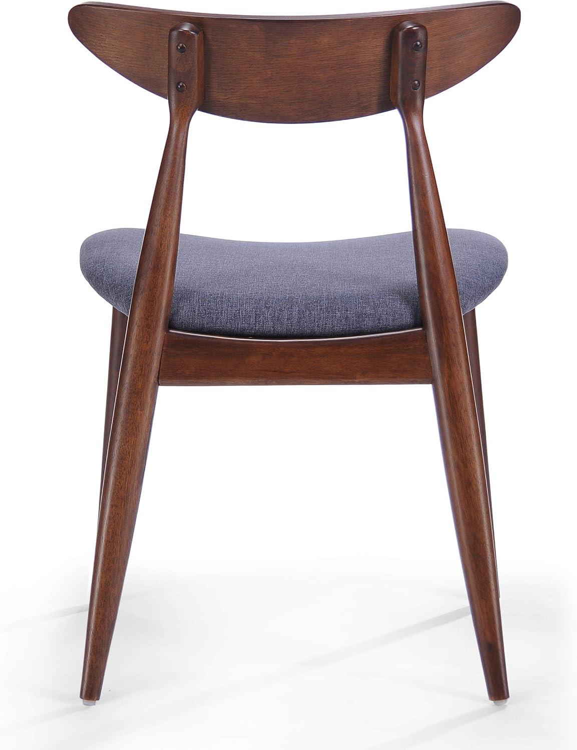 Christopher Knight Home Barron Mid Century Modern Rubberwood Fabric Upholstered Dining Chairs (Set of 2), Charcoal/Walnut