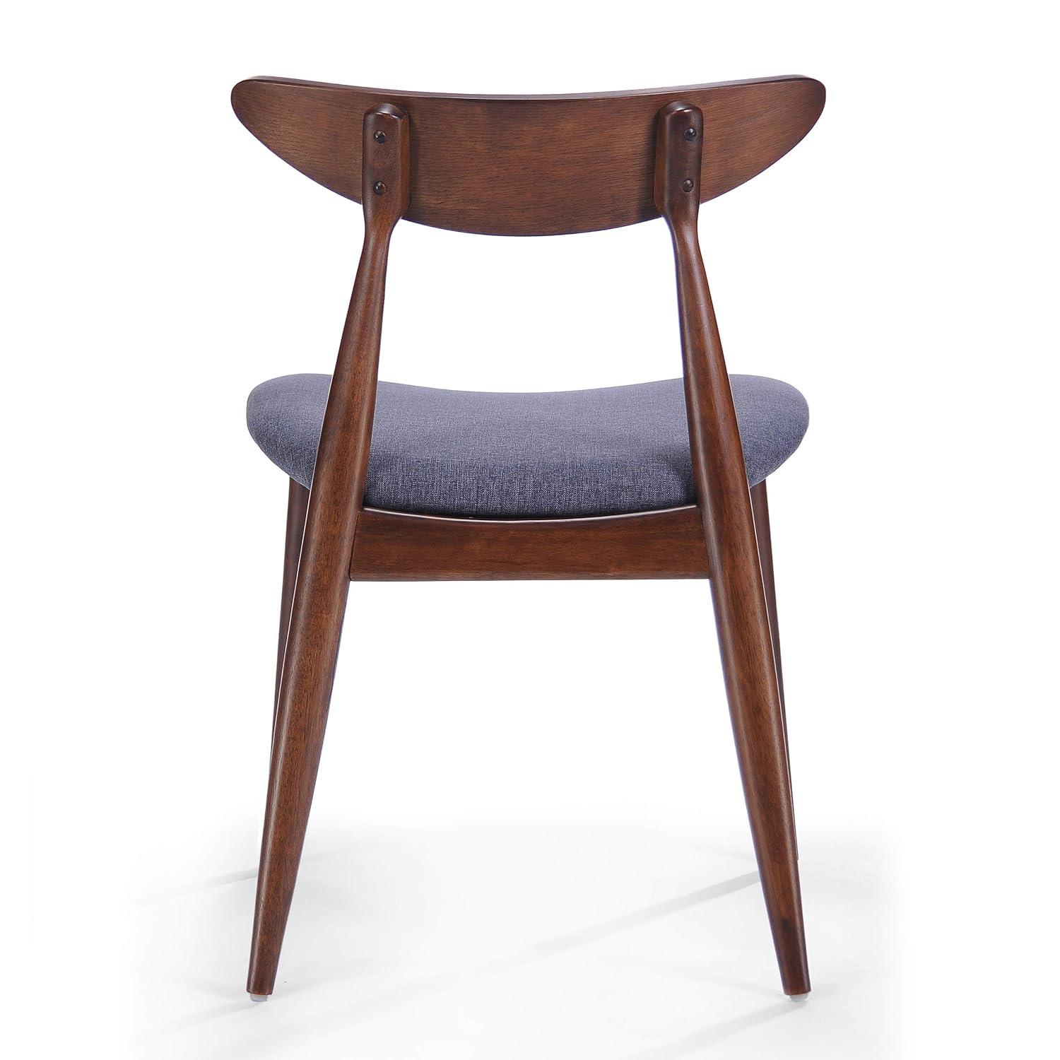 Christopher Knight Home Barron Mid Century Modern Rubberwood Fabric Upholstered Dining Chairs (Set of 2), Charcoal/Walnut