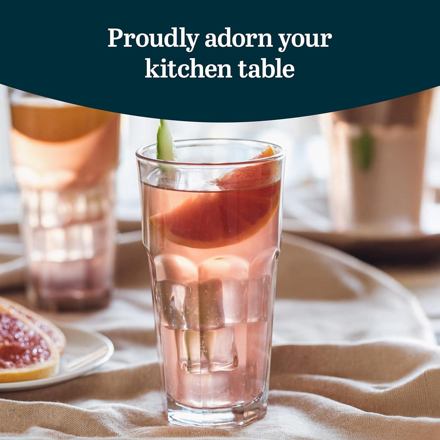 Libbey Gibraltar Tumbler Glasses, 16 ounce, Set of 12
