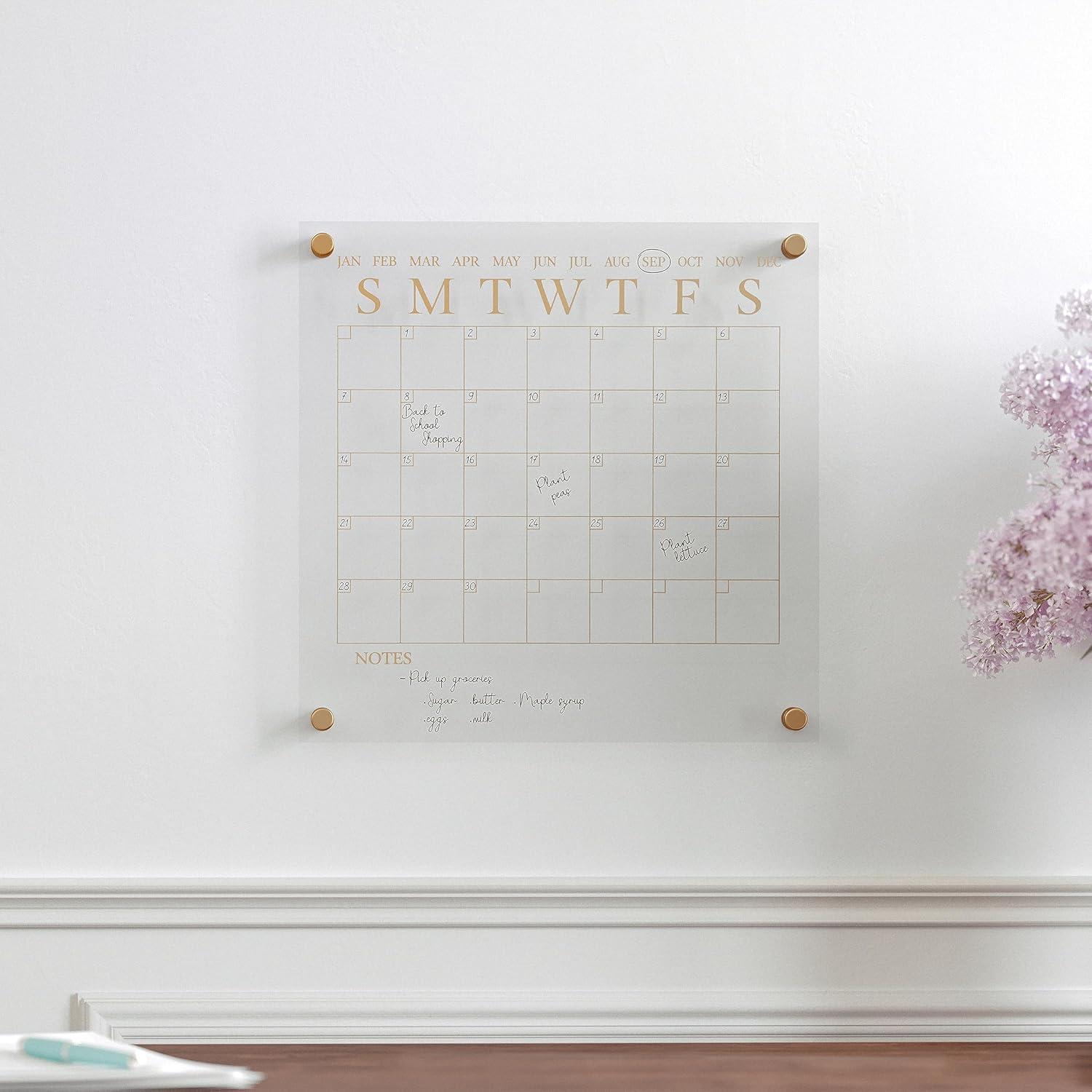 Thomas Martha Stewart Acrylic Wall Calendar with Dry Erase Marker and Mounting Hardware