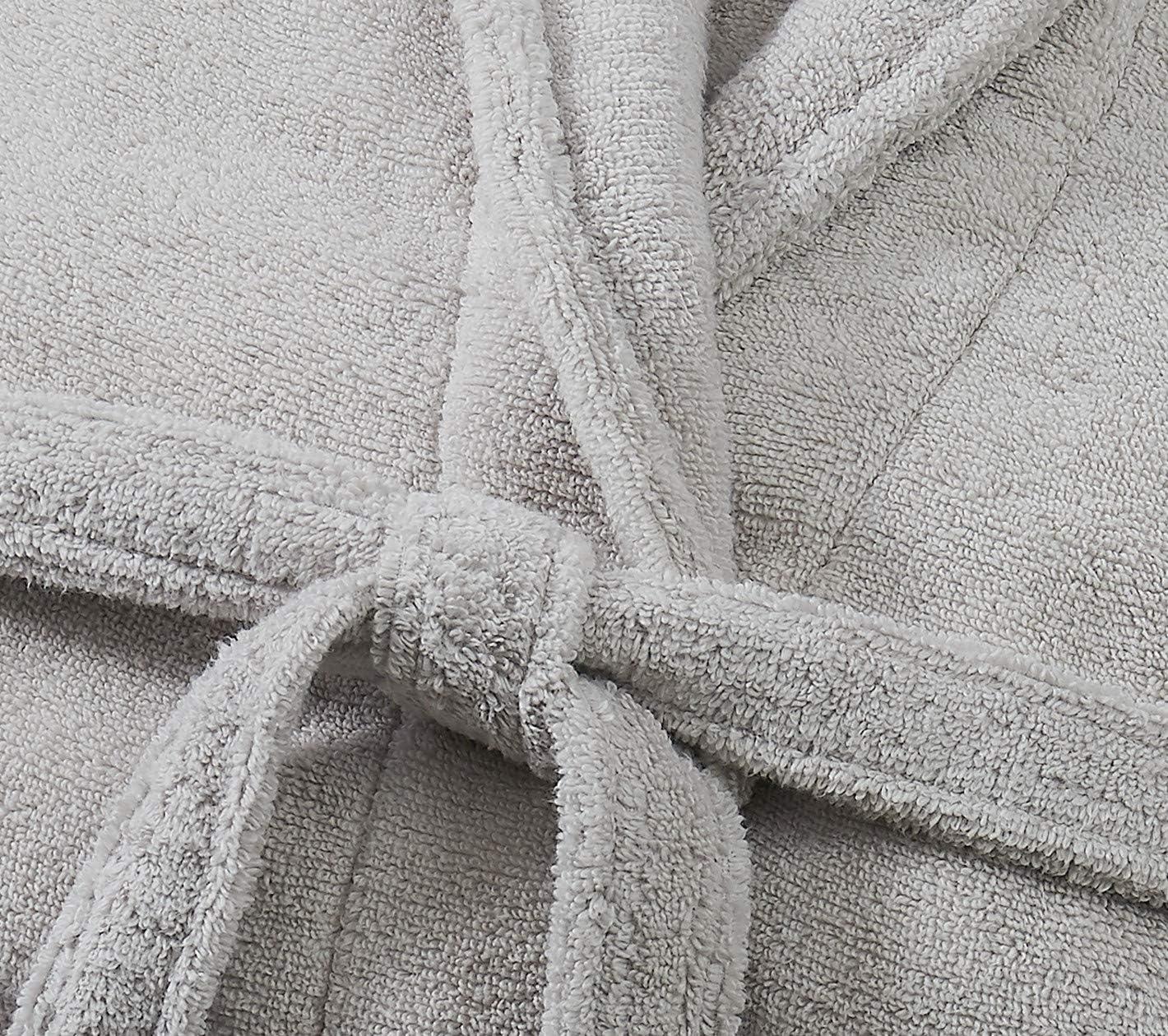 Cotton Terry Cloth Mid-Calf Bathrobe with Pockets