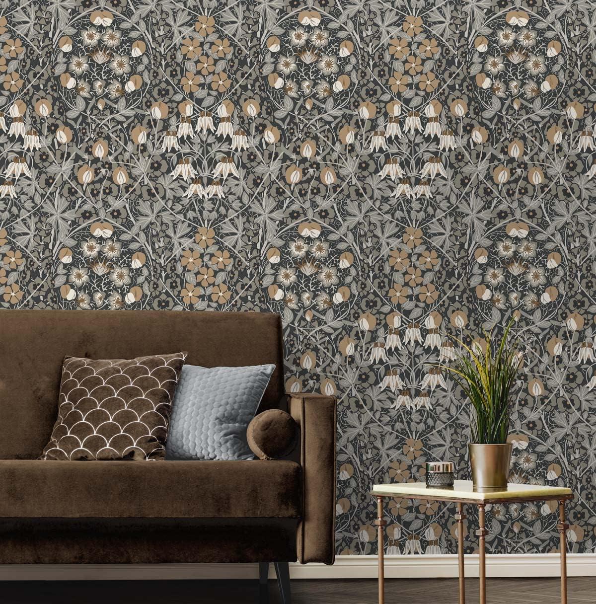 NextWall Tulip Garden Peel and Stick Wallpaper: Vintage Floral, Repositionable, Washable, Self-Adhesive, 30.75 Sq Ft Coverage