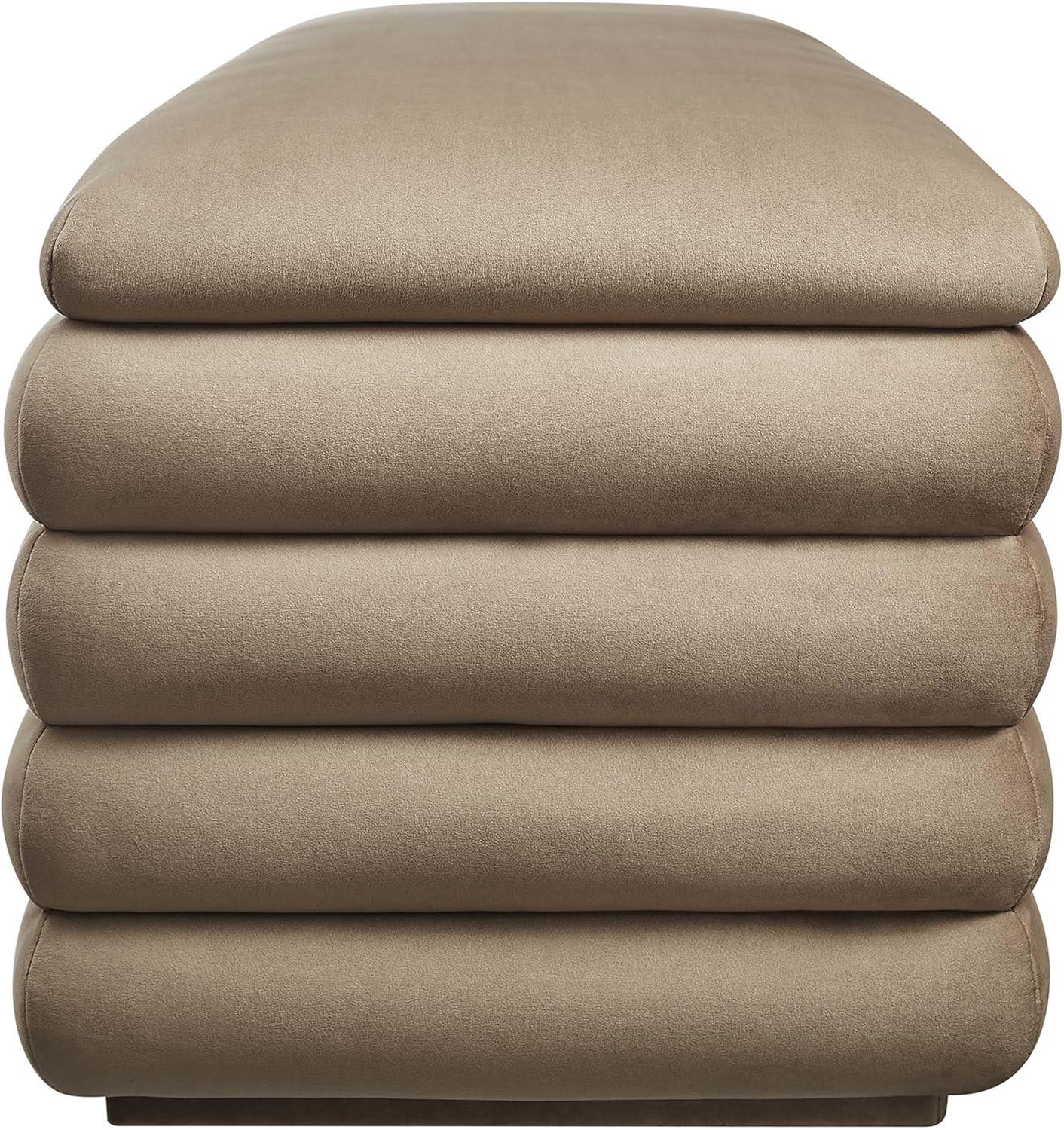 Modway Mezzo Upholstered Performance Velvet Storage Bench in Taupe