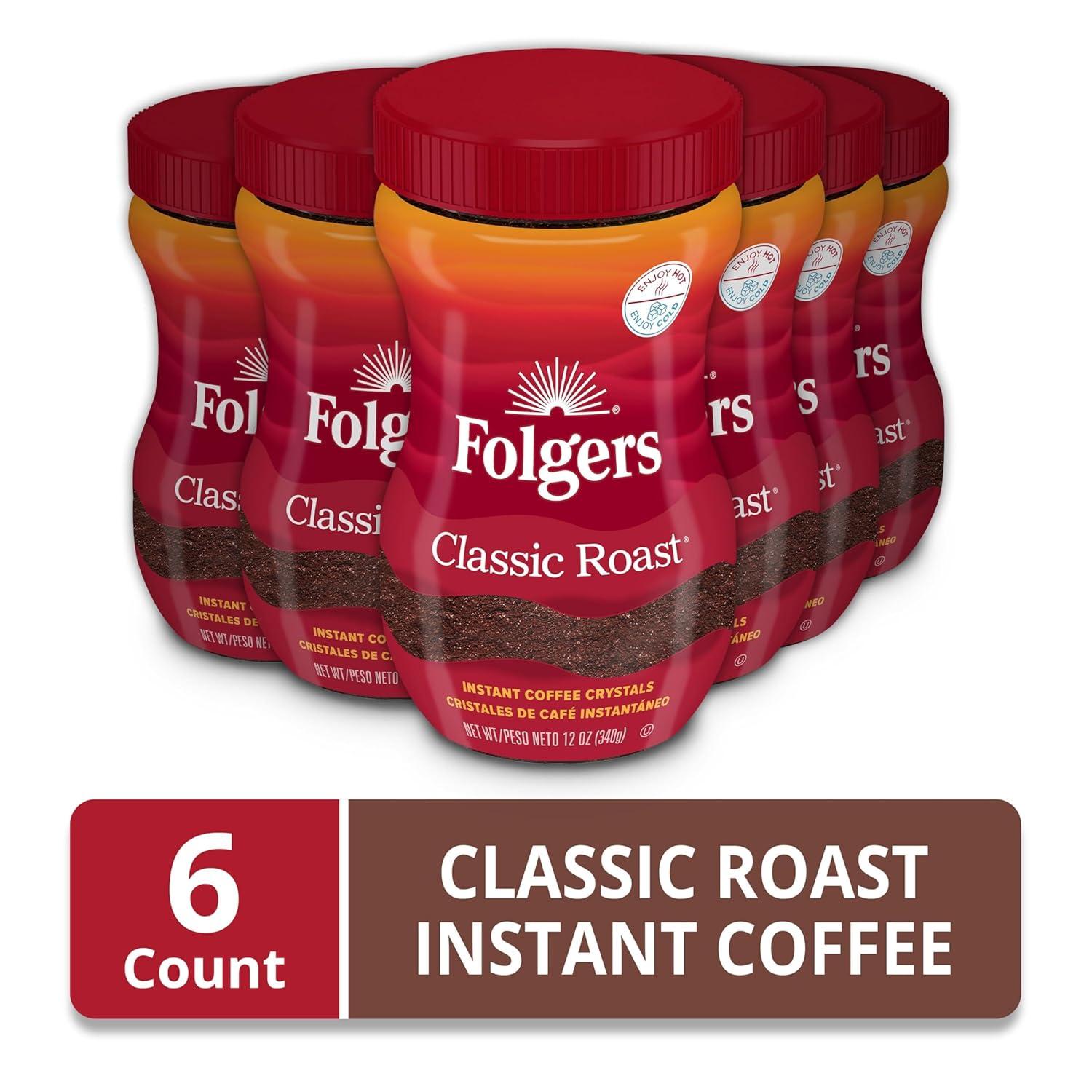 Folgers Classic Medium-Dark Roast Instant Coffee in Jar