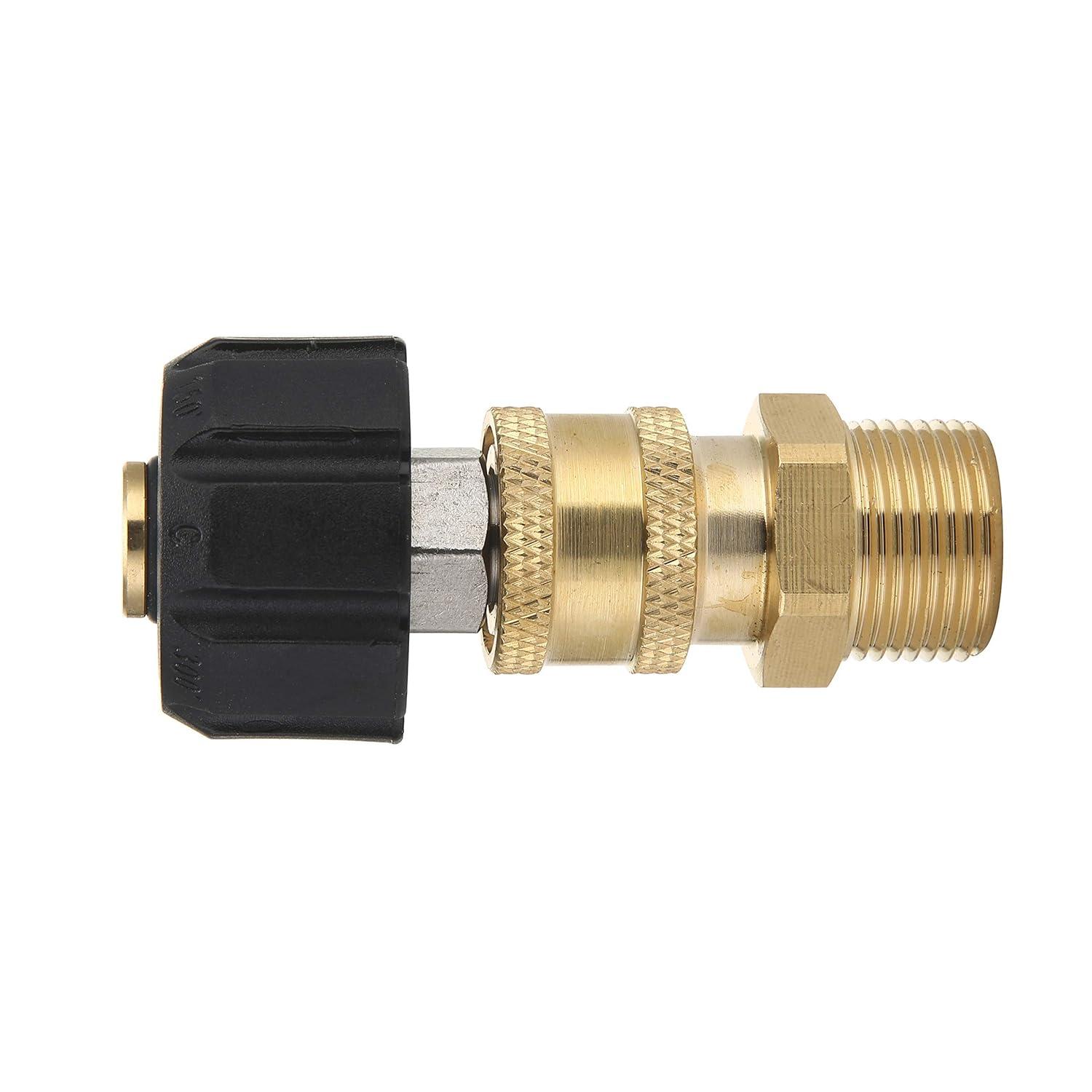 Mingle Pressure Washer Adapter Set, Quick Connect Gun to Wand, M22 14mm to 1/4 inch