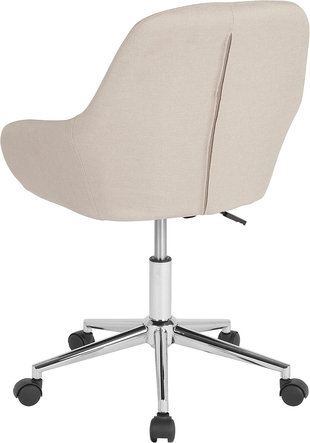 Flash Furniture Cortana Contemporary Home & Office Mid-Back LeatherSoft Upholstered Swivel Chair & Reviews | Wayfair