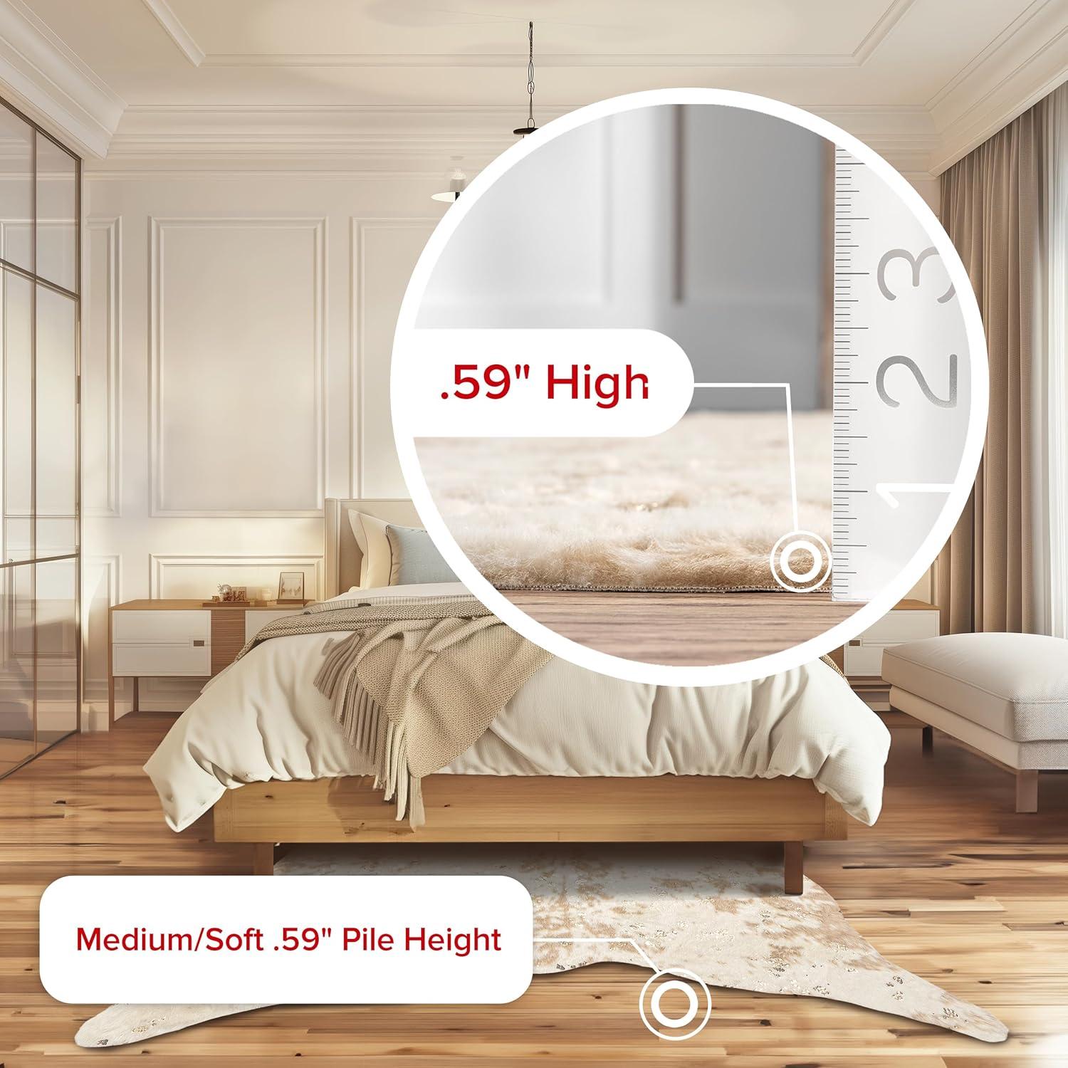 Nuloom Iraida Animal Print Shaped 4x5 Indoor Area Rug for Living Room Bedroom Dining Room Kitchen, Gold/Off White