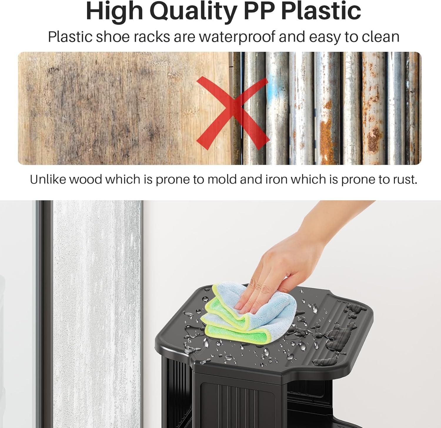 Kitstorack Vertical Shoe Rack: 8 Tiers Stackable Shoe Rack for Closet DIY Free Standing Shoe Organizer Small Shoe Shelf for Small Spaces and Narrow Spaces Plastic