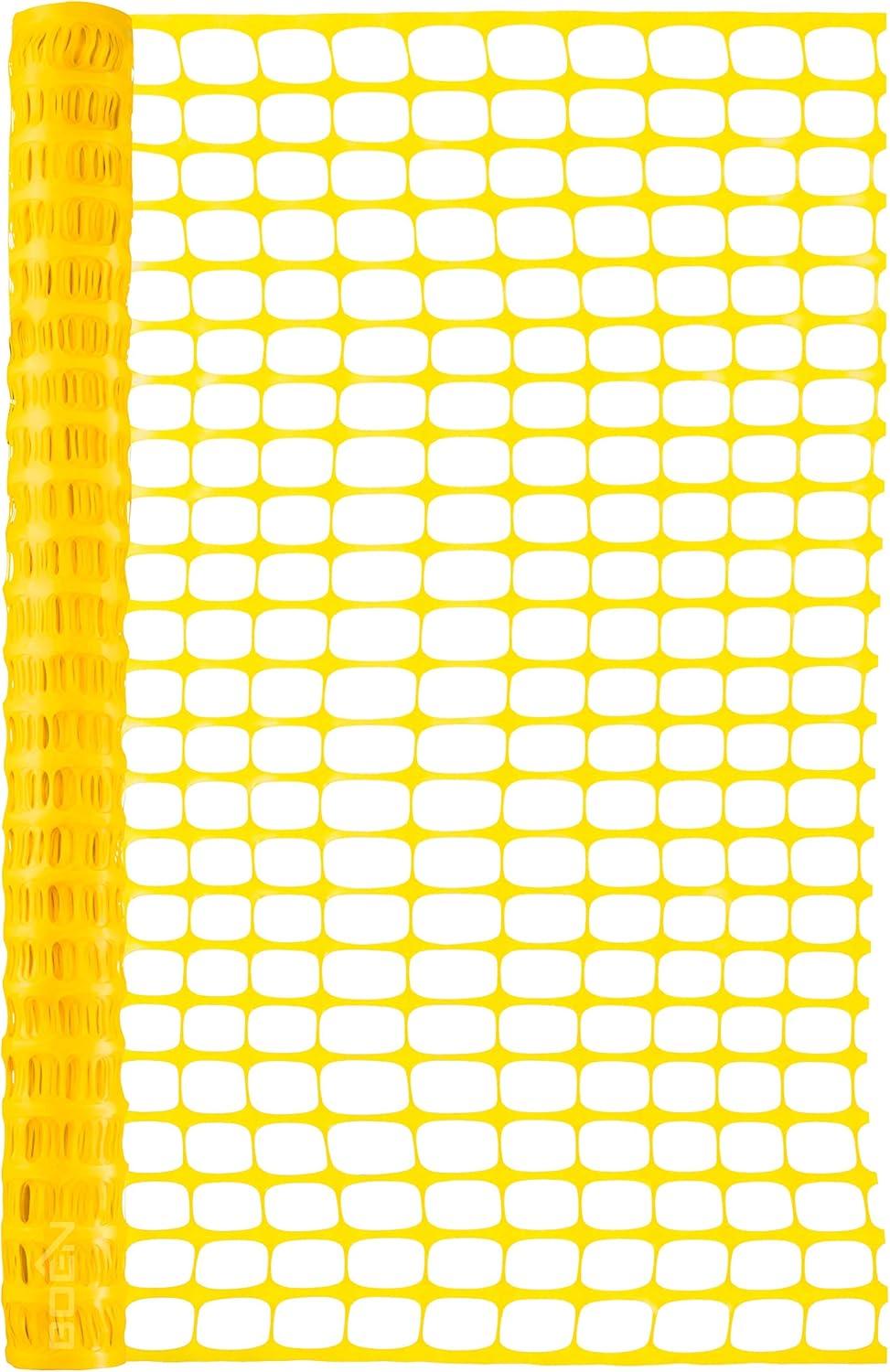 Boen 4' x 100' Yellow Safety Snow Fence - O-Ring