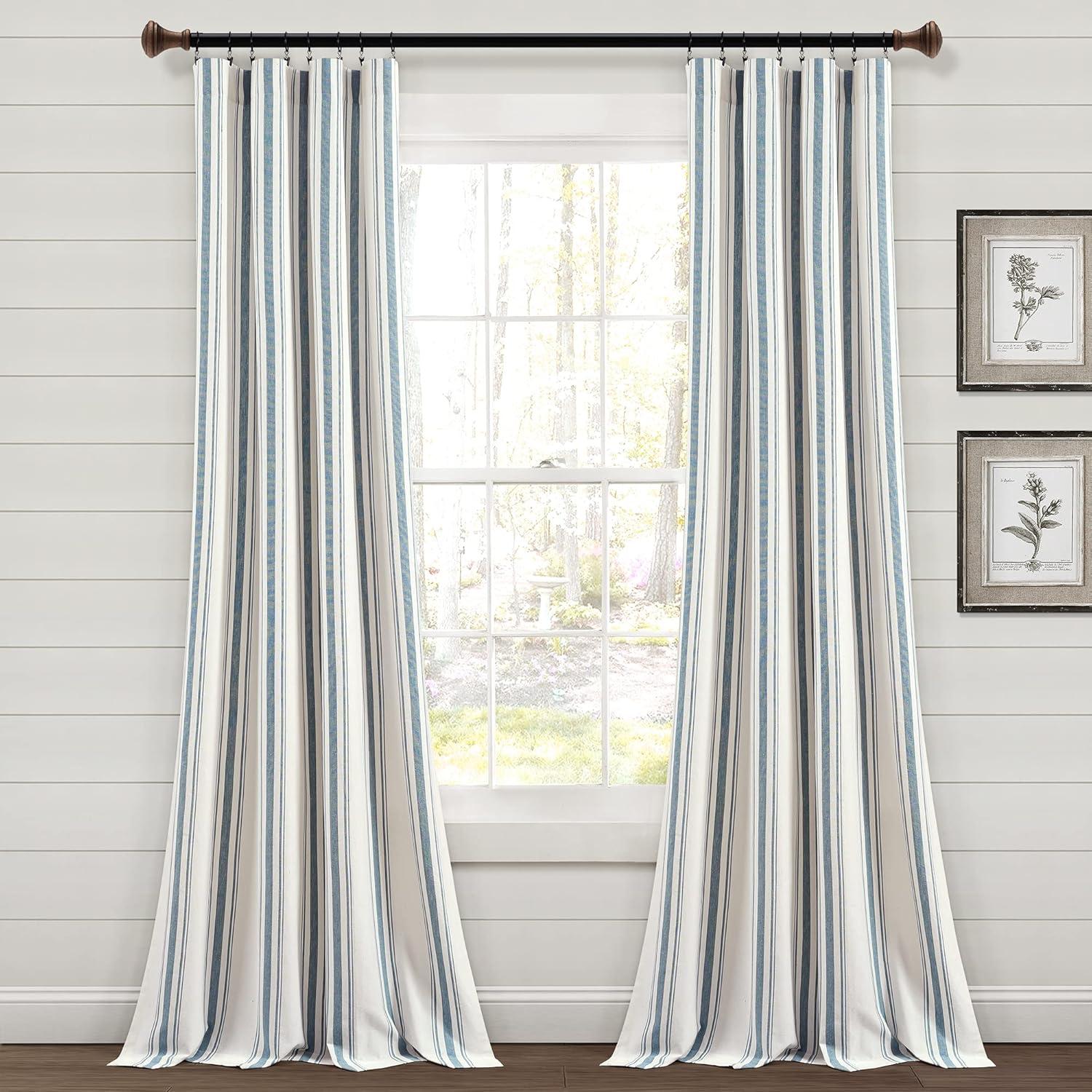 Cotton Blend Semi Sheer Curtain Pair