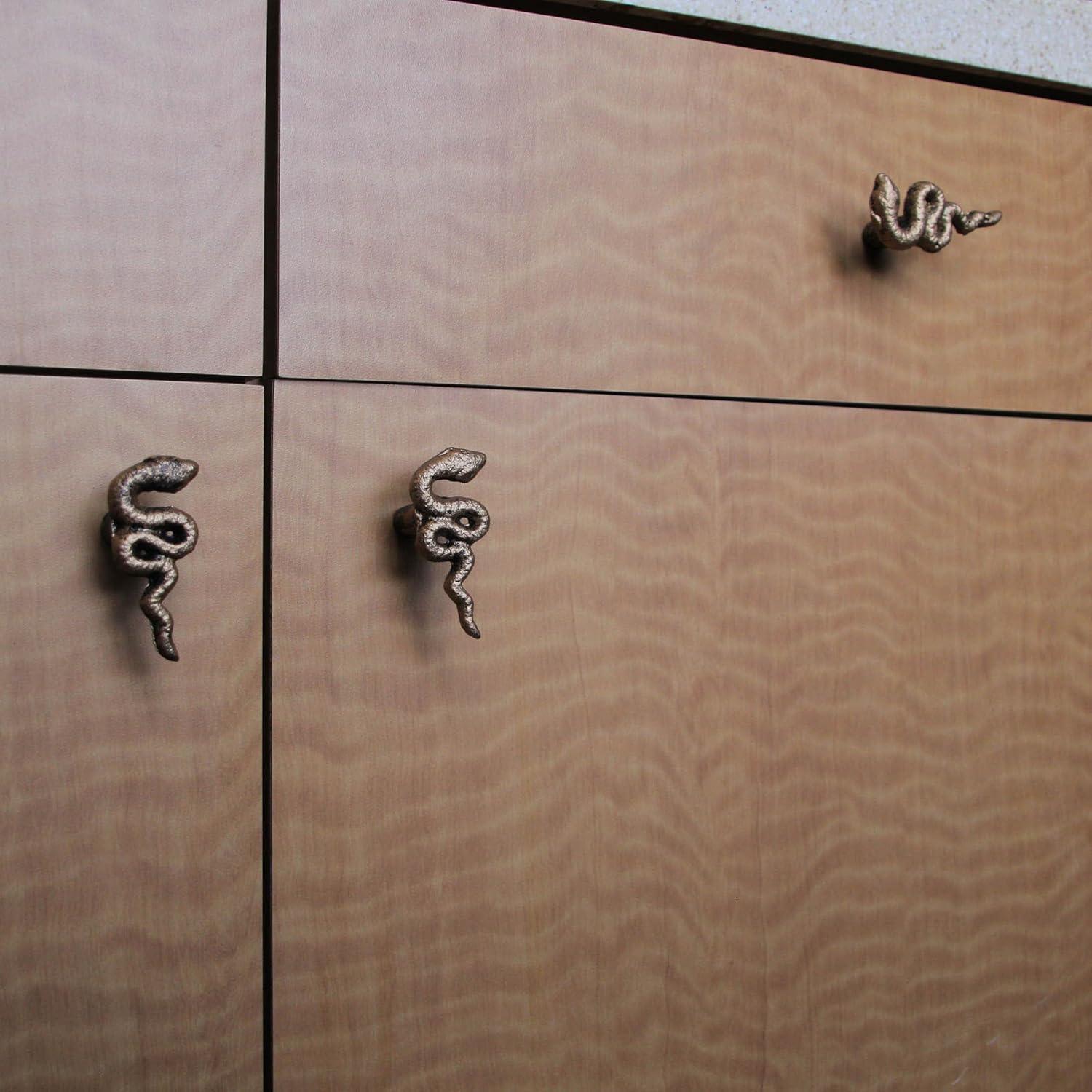 Zeckos Set of 6 Gold Gothic Snake Drawer Pulls - 2.25" x 1" - Cabinet Decor