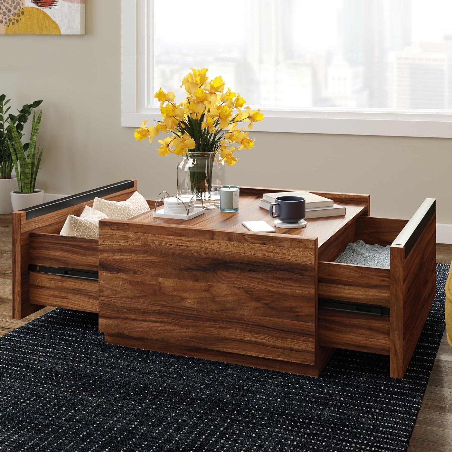 Sauder Manhattan Gate Engineered Wood Coffee Table in Blaze Acacia/Brown