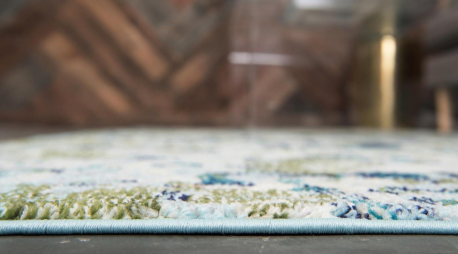 Unique Loom Chromatic Collection Area Rug - Champagne (4' 1" x 6' 1" Rectangle Light Blue/Blue)