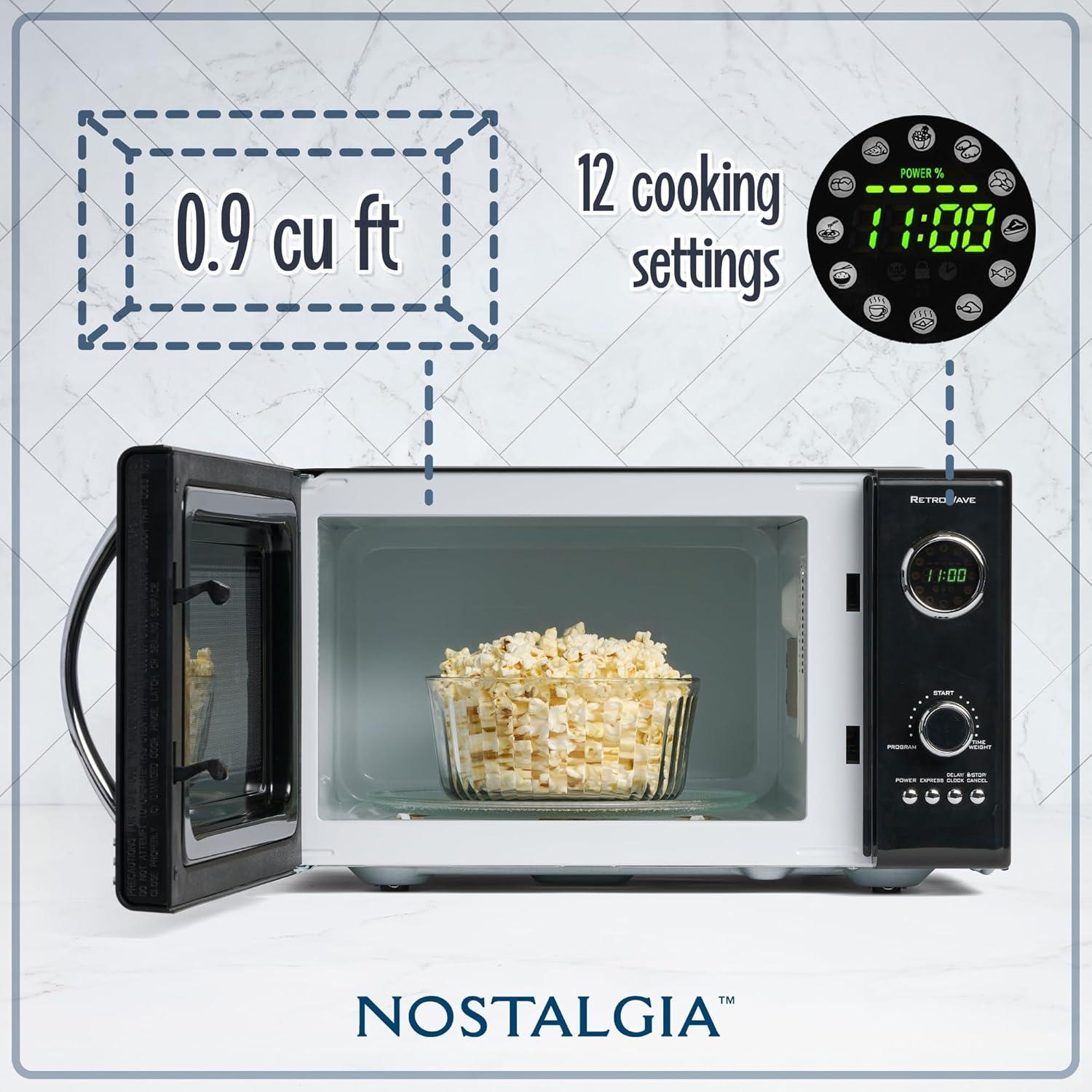 Nostalgia Retro 19" 0.9 cu ft. 800-Watt Countertop Microwave Oven