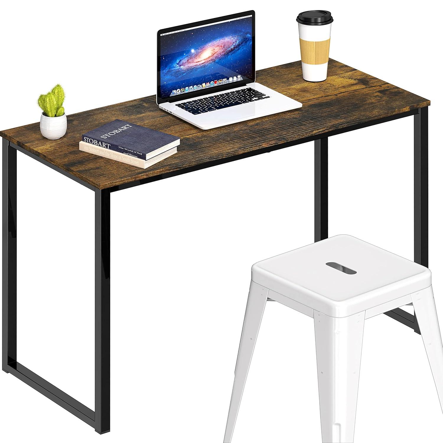 SHW Home Office 32-Inch Computer Desk, Rustic Brown