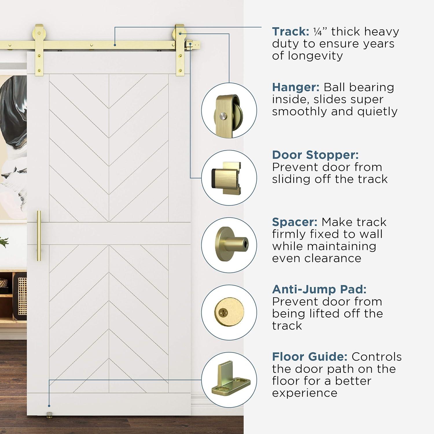 72" Designer Interior Barn Door Kit with Soft Close