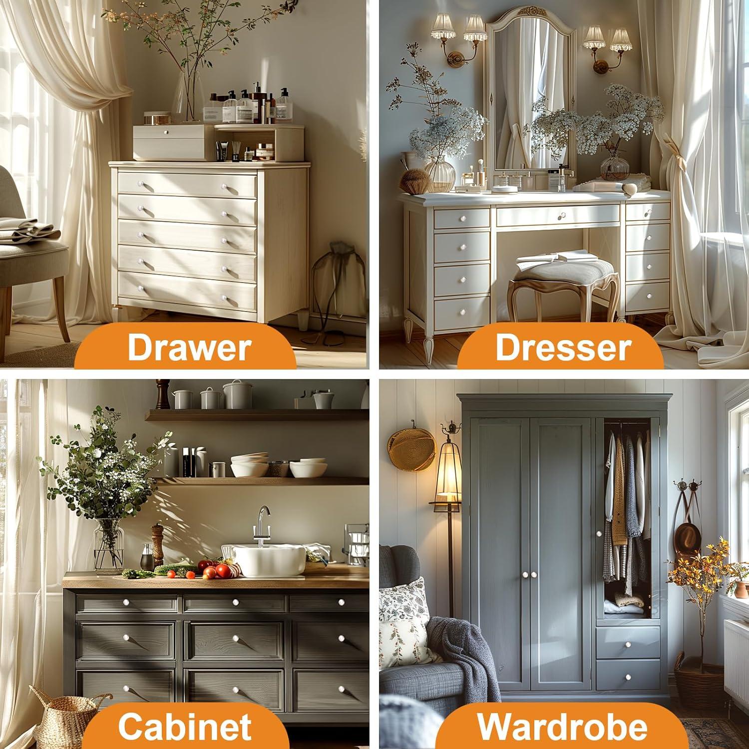 Probrico 25 Pack Cabinet Knobs Hardware,Furniture Round Knobs in Brushed Nickel Finish,1-3/16 inch(29.5mm) Diameter Kitchen Pull Knobs