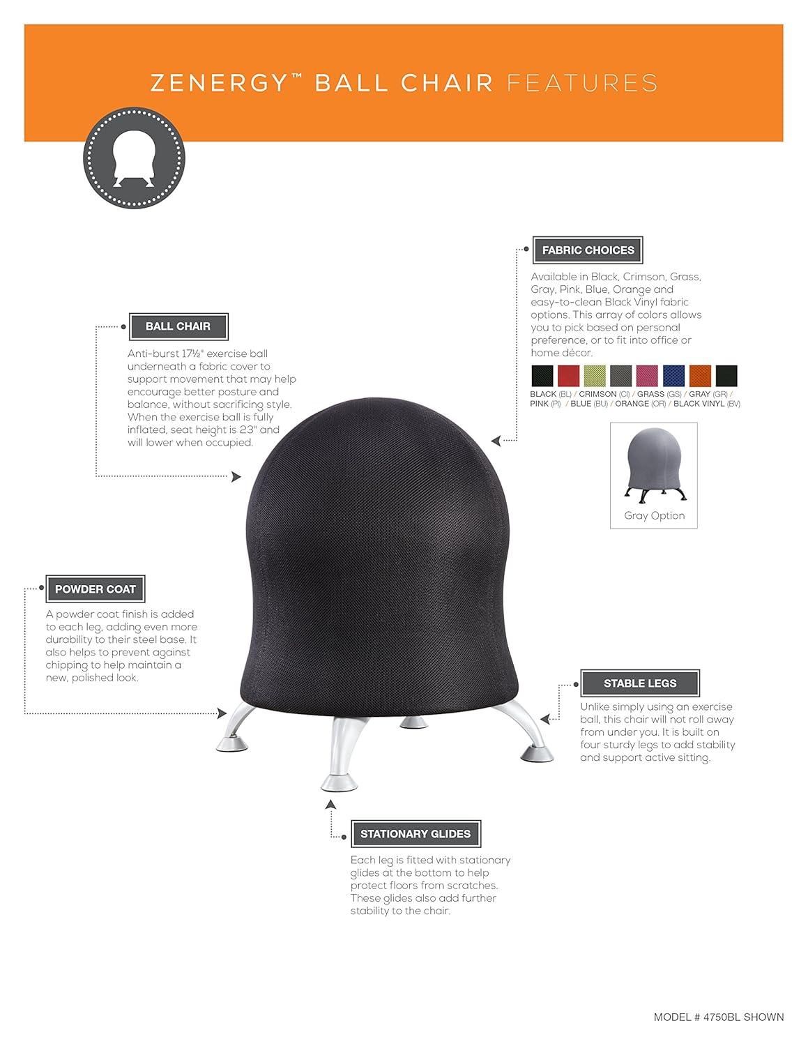 Safco Products Company Zenergy Exercise Ball Chair