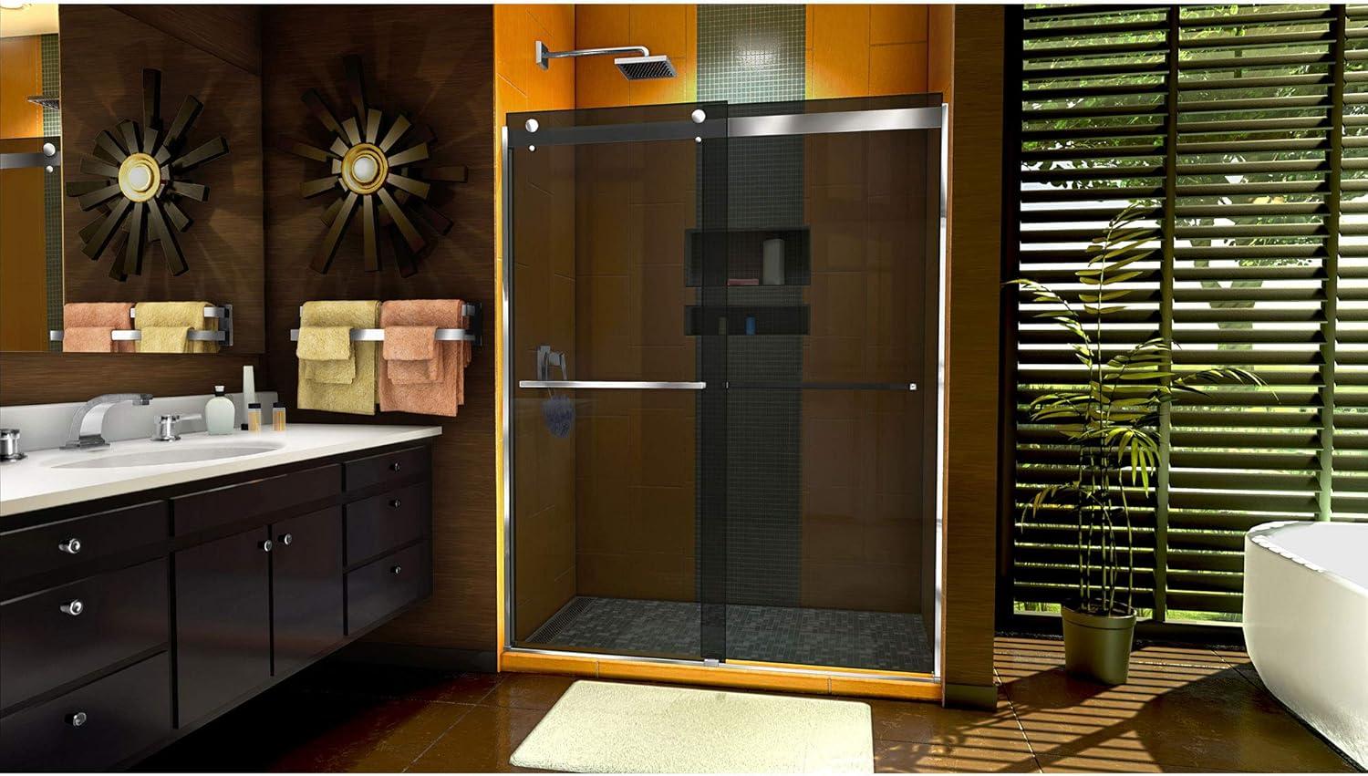 Sapphire 56" W x 76" H Frameless Shower Door