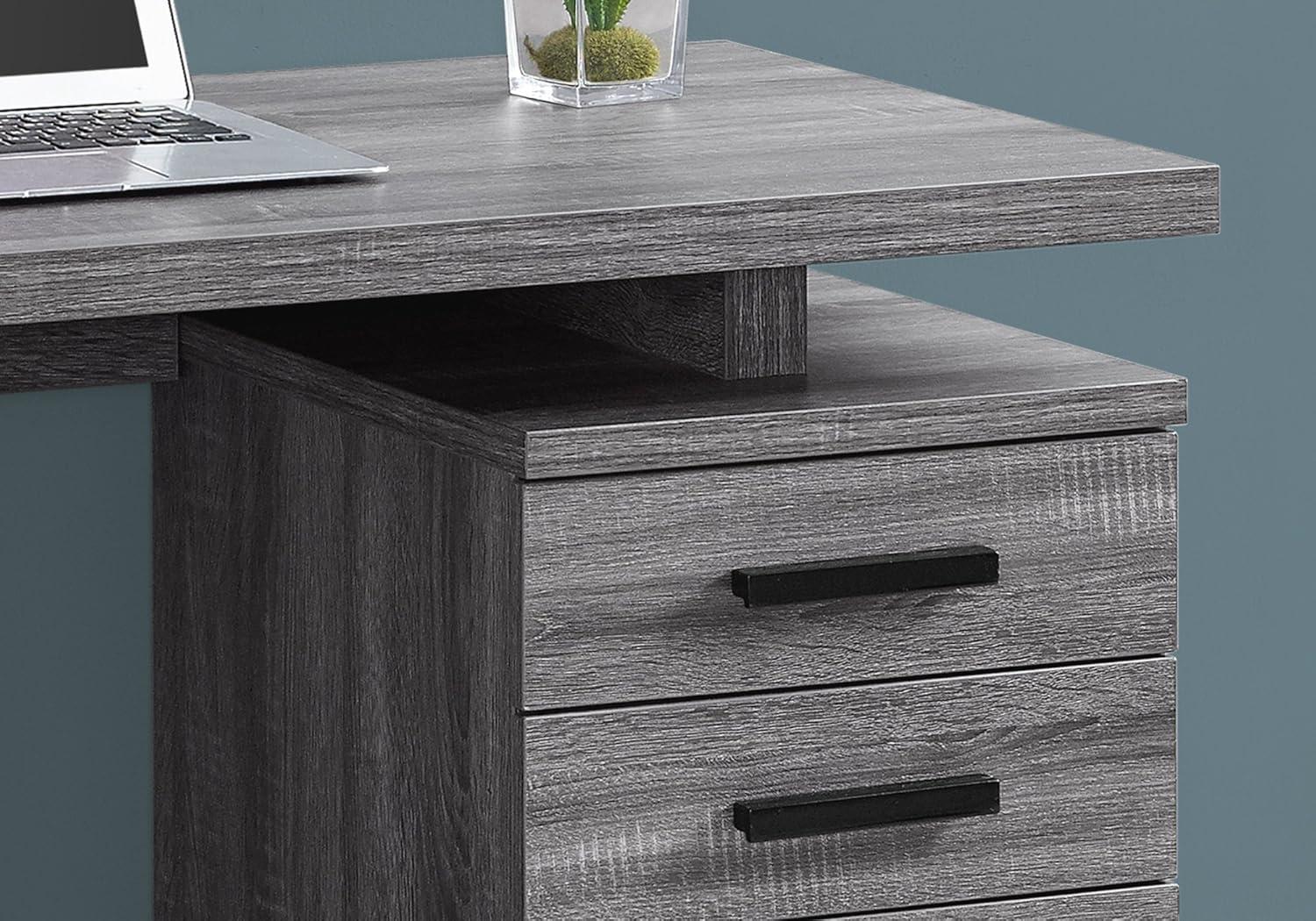 Computer Desk - Gray & Black - EveryRoom: Modern Style, MDF Surface, Metal Frame, No Tools Assembly