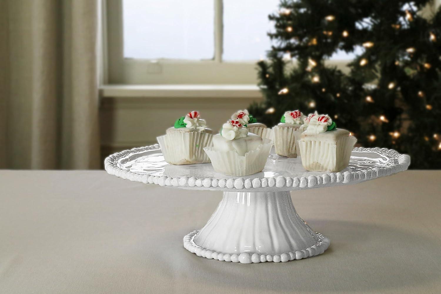 Beatriz Ball 2423 Alegria White Pedestal Cake Plate