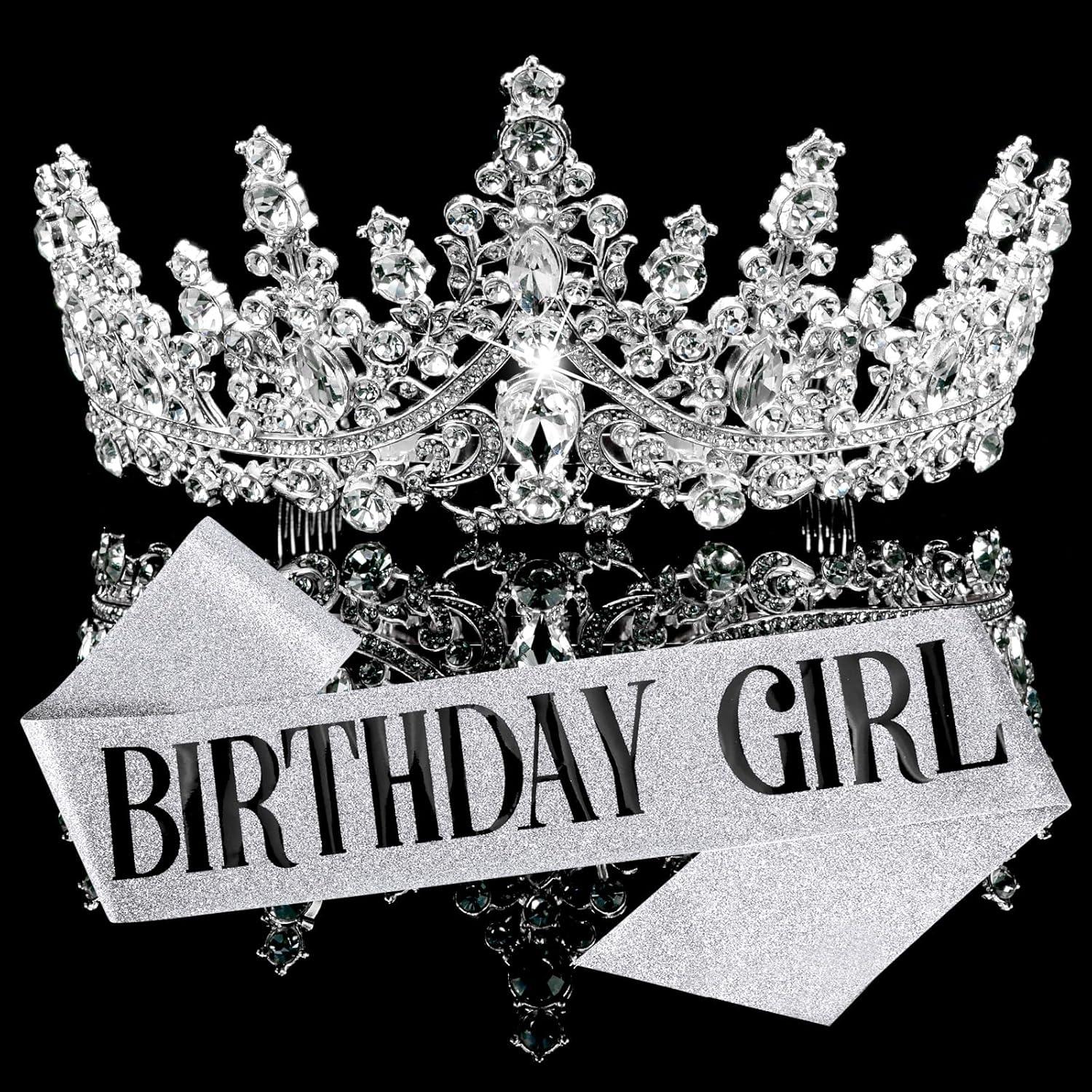 Hilingoto Clearance! Birthday Girl Crown with Birthday Sash Birthday Girl Headband Birthday Crowns for Women for Women Happy Birthday Decorations Birthday Party Supplies Girl Party Balloon