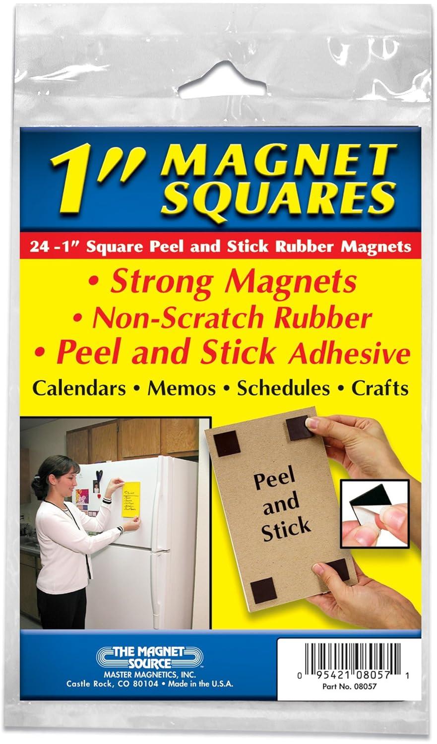 Master  Magnetics 08057 24-count 1" Square Peel & Stick Rubber Magnets