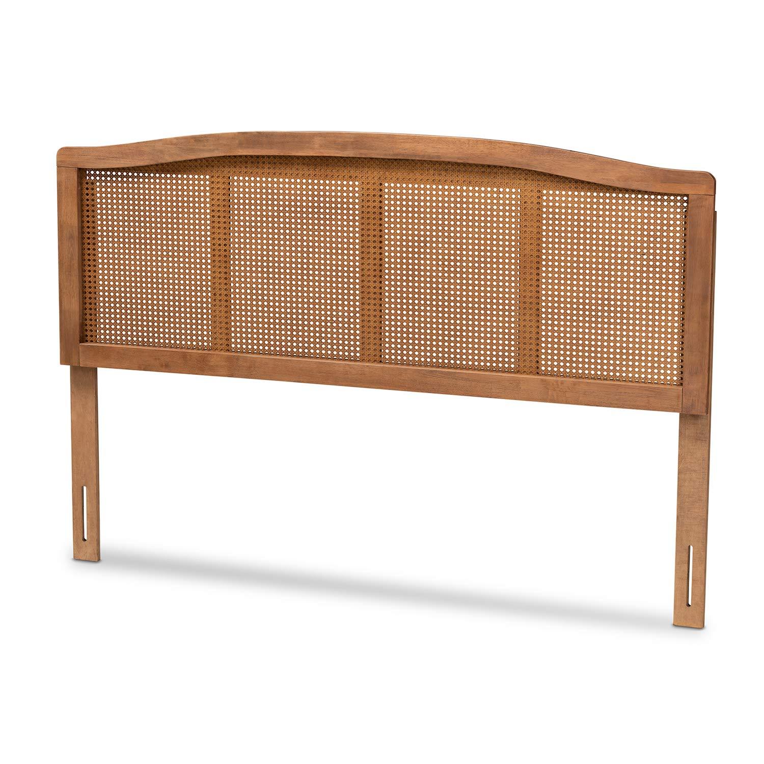 Bayou Breeze Amid a mid-century modern design, Auren's queen size headboard is crafted of wood, synthetic rattan, and ash walnut finished