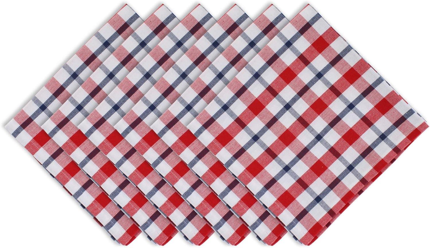 DII 6 Piezas de Algodón Moderno Americano a Cuadros Textiles de Cocina en Multicolor