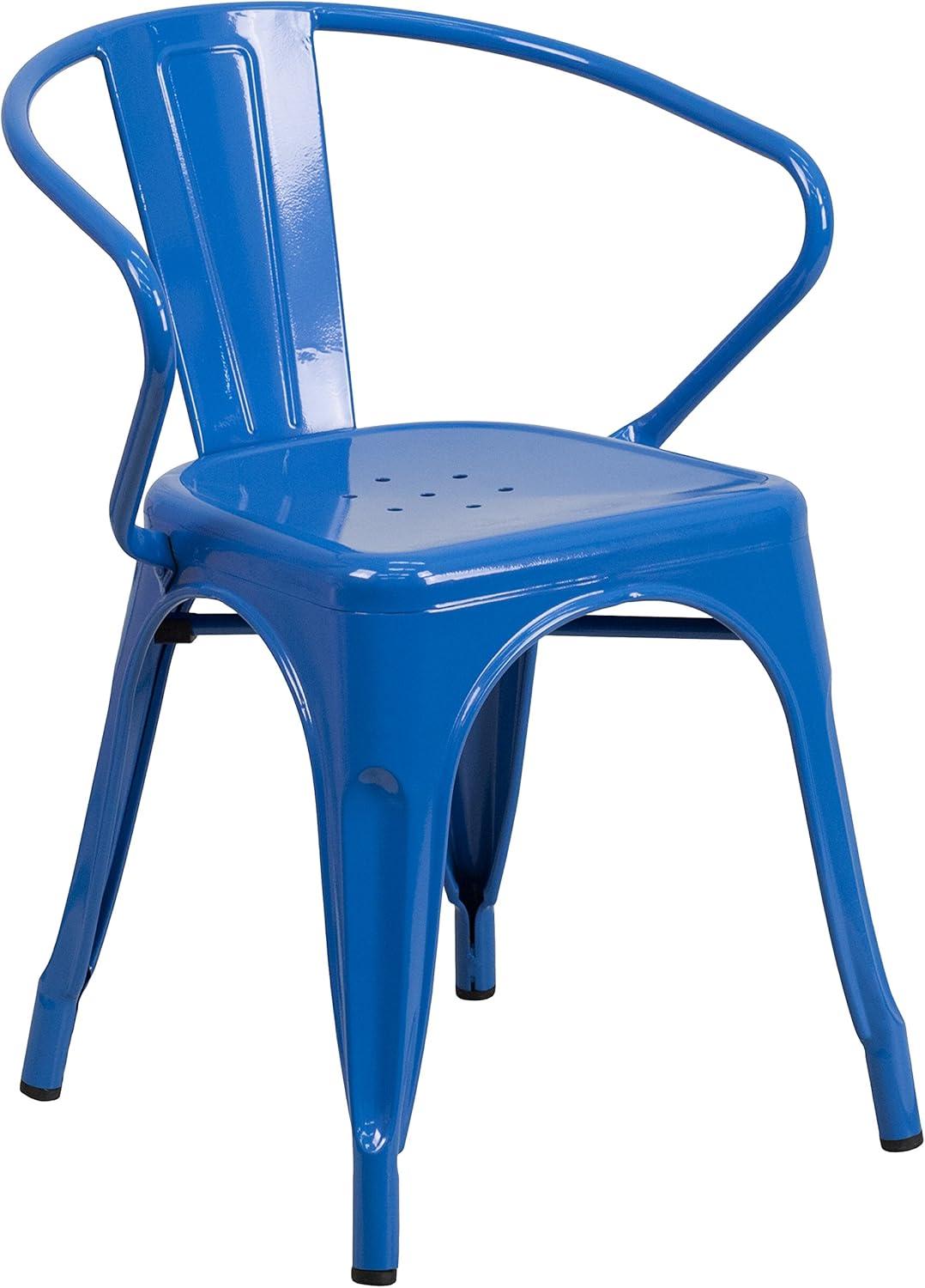 Flash Furniture Hucheson Metal Indoor-Outdoor Chair with Arms