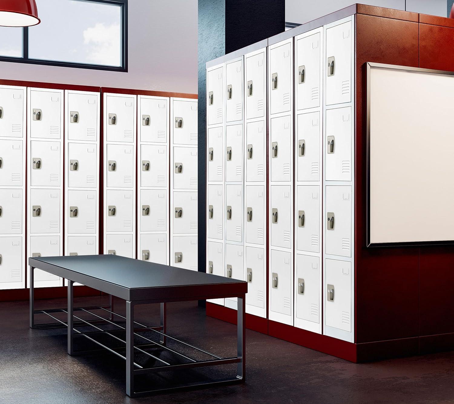 AdirOffice 12'' Wide Steel 4-Tier School and Gym Locker