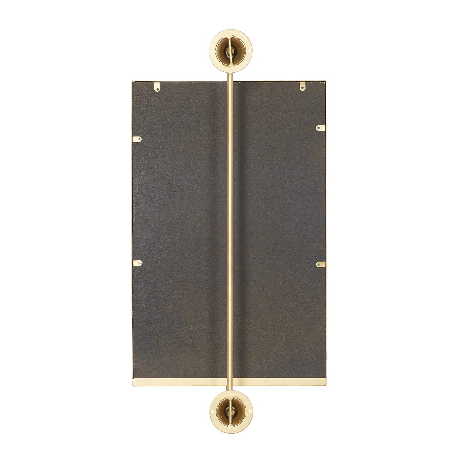DecMode 14" x 28" Gold Dimensional Adjustable Wall Mirror