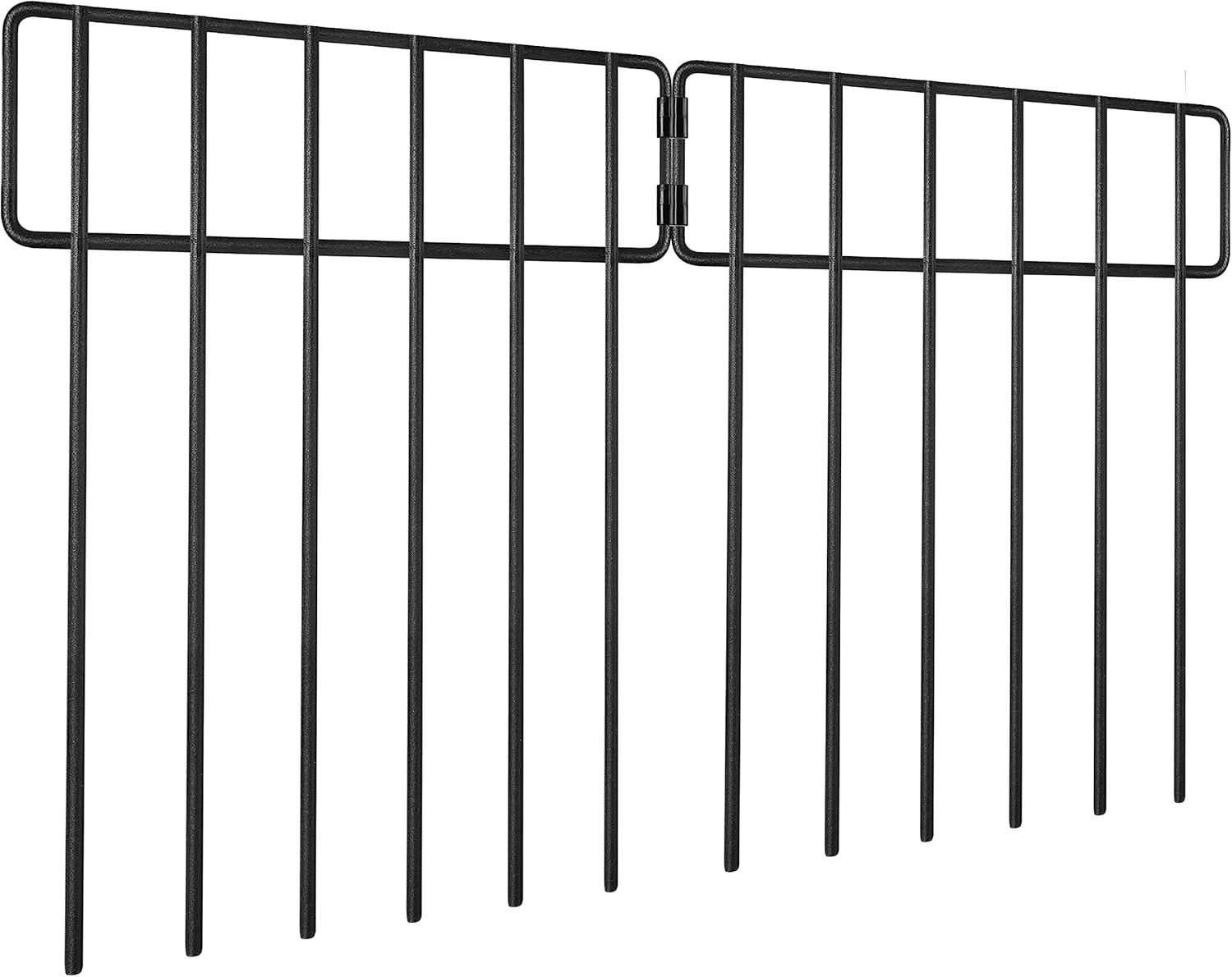 10 Pack Garden Fencing Animal Barrier, 10.8ft(L) X 17in(H) No Dig Fence Panels, 1.25in Spike Spacing Rustproof Dog Digging Fence Barrier, Dogs Rabbits Blocker Fence for Outdoor Yard