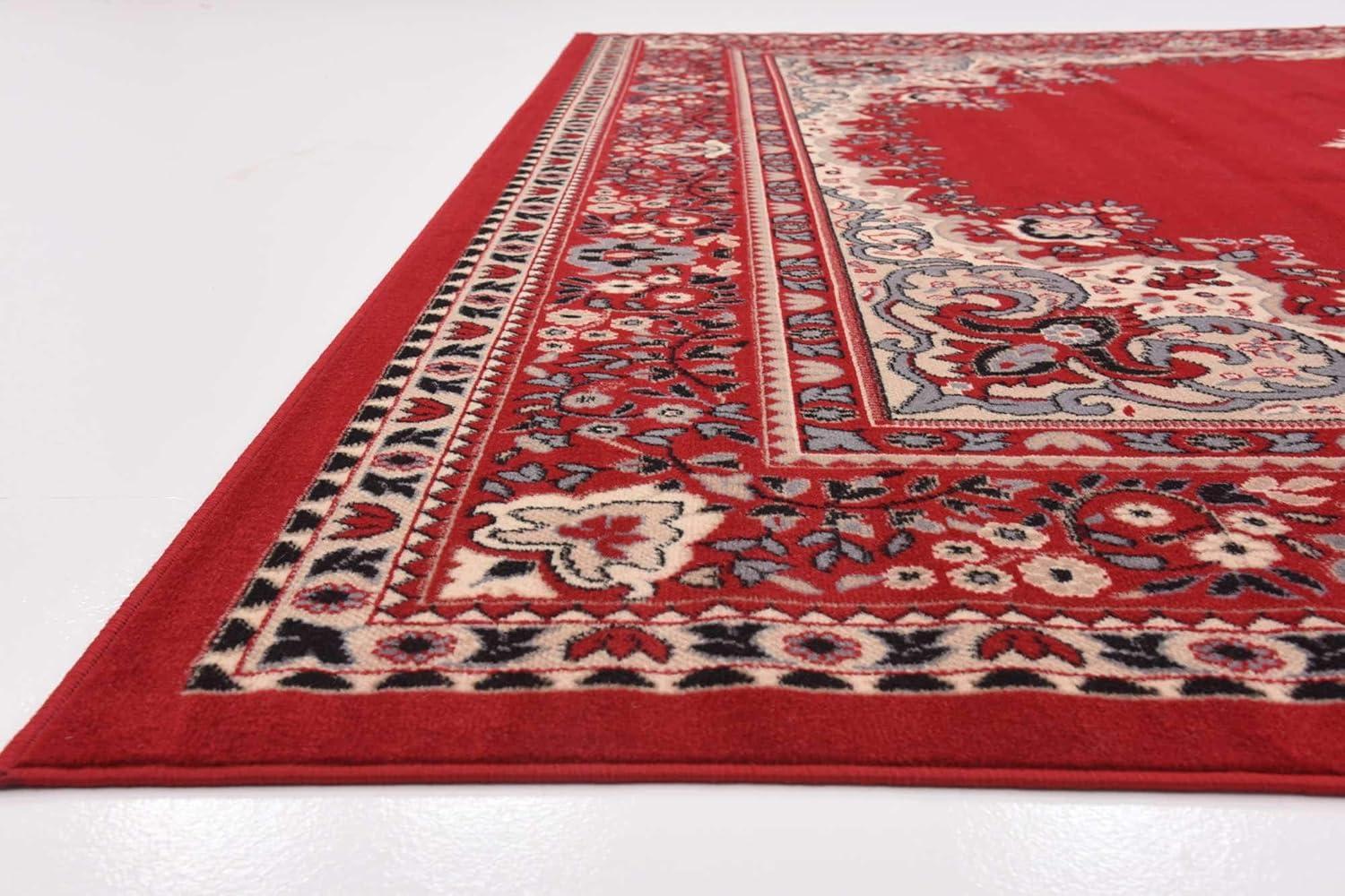 Rugs.com Amaya Collection Rug – 10' x 13' Red Medium Rug Perfect For Living Rooms, Large Dining Rooms, Open Floorplans