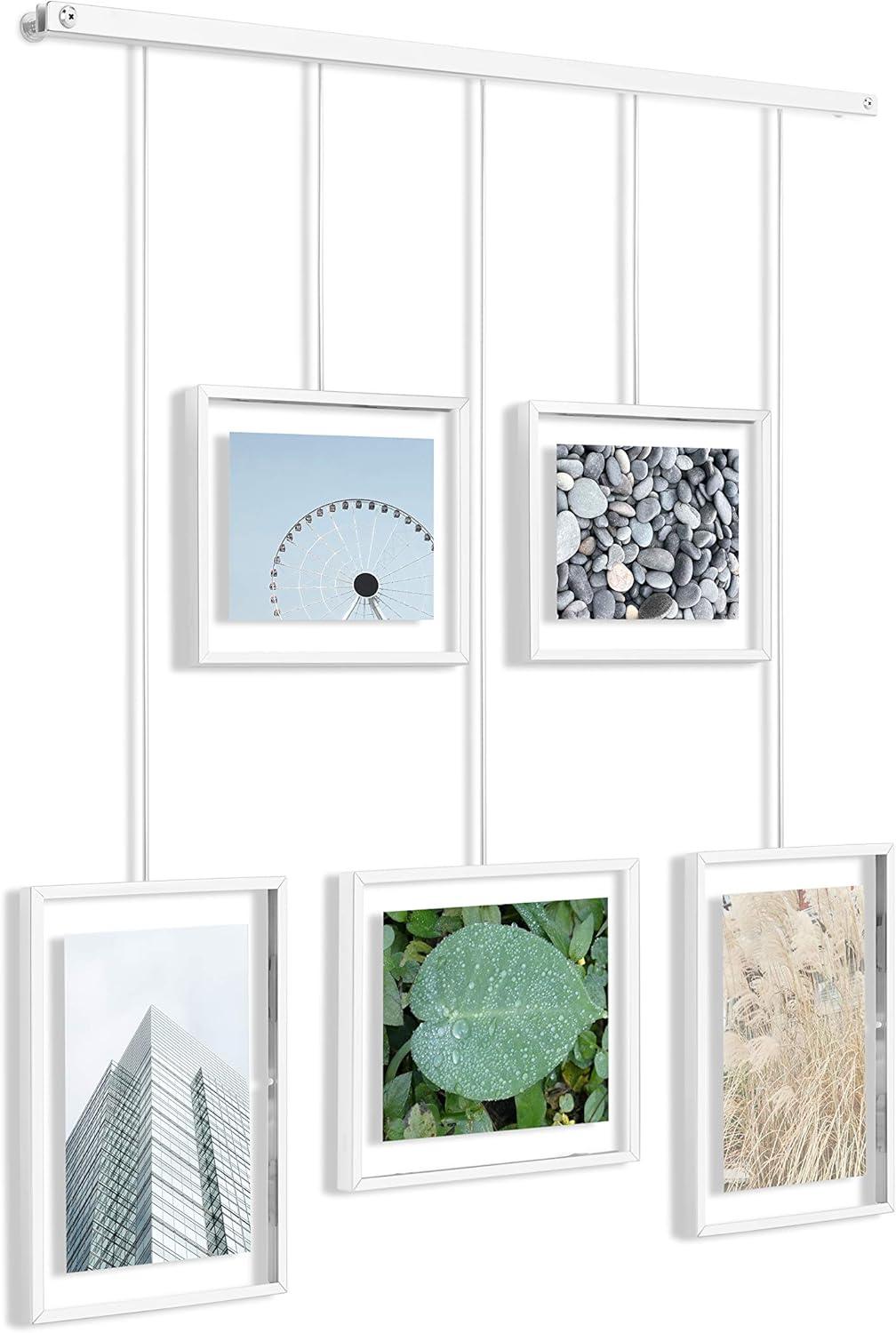 Umbra 27.38" x 26" Exhibit Gallery Multiple Images Display Frame White: Modern Wall-Mounted Steel, Holds 5 Photos