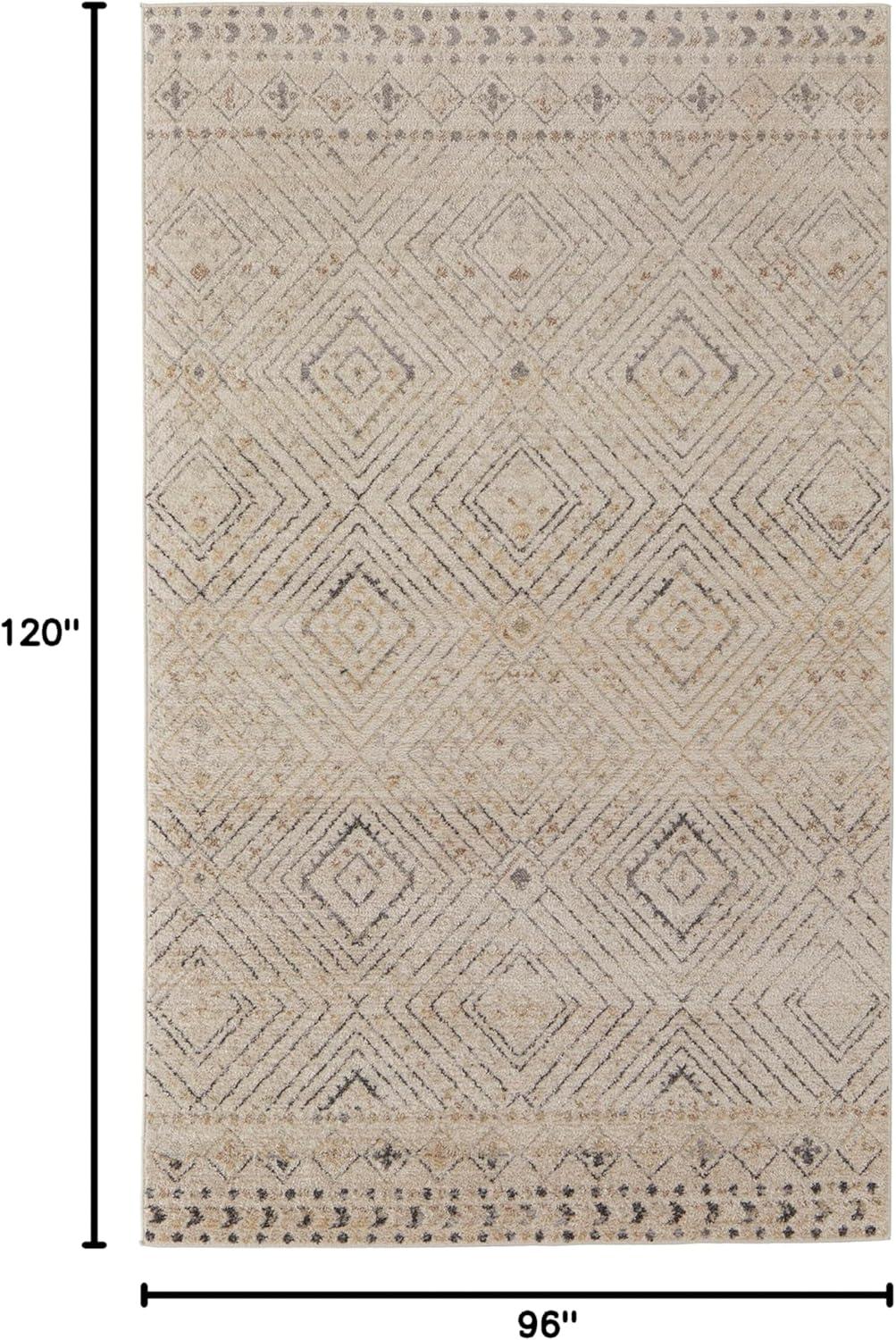 Ivory and Charcoal 8' x 10' Shag Area Rug