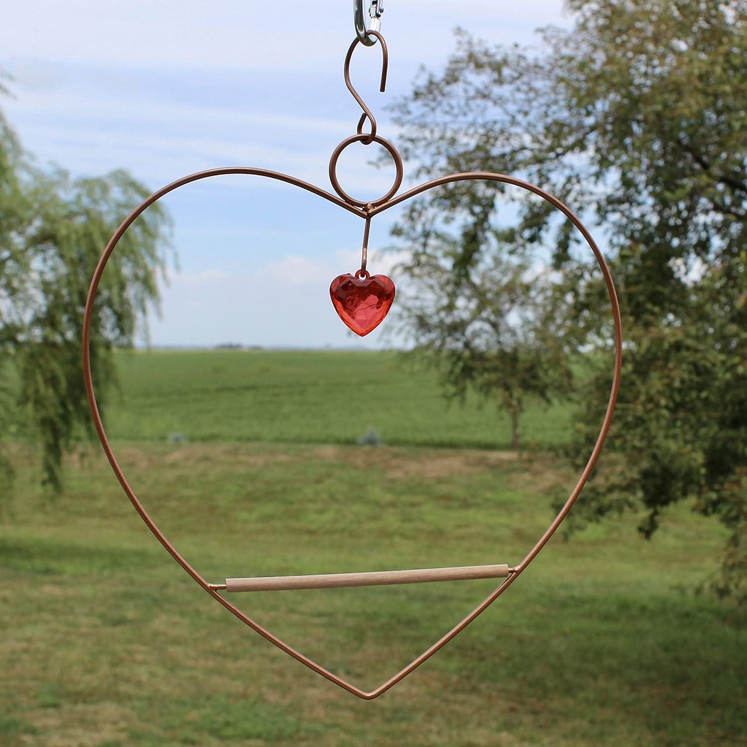 Songbird Essentials Hummingbird Swing for Hummingbird Feeder Copper Heart Metal