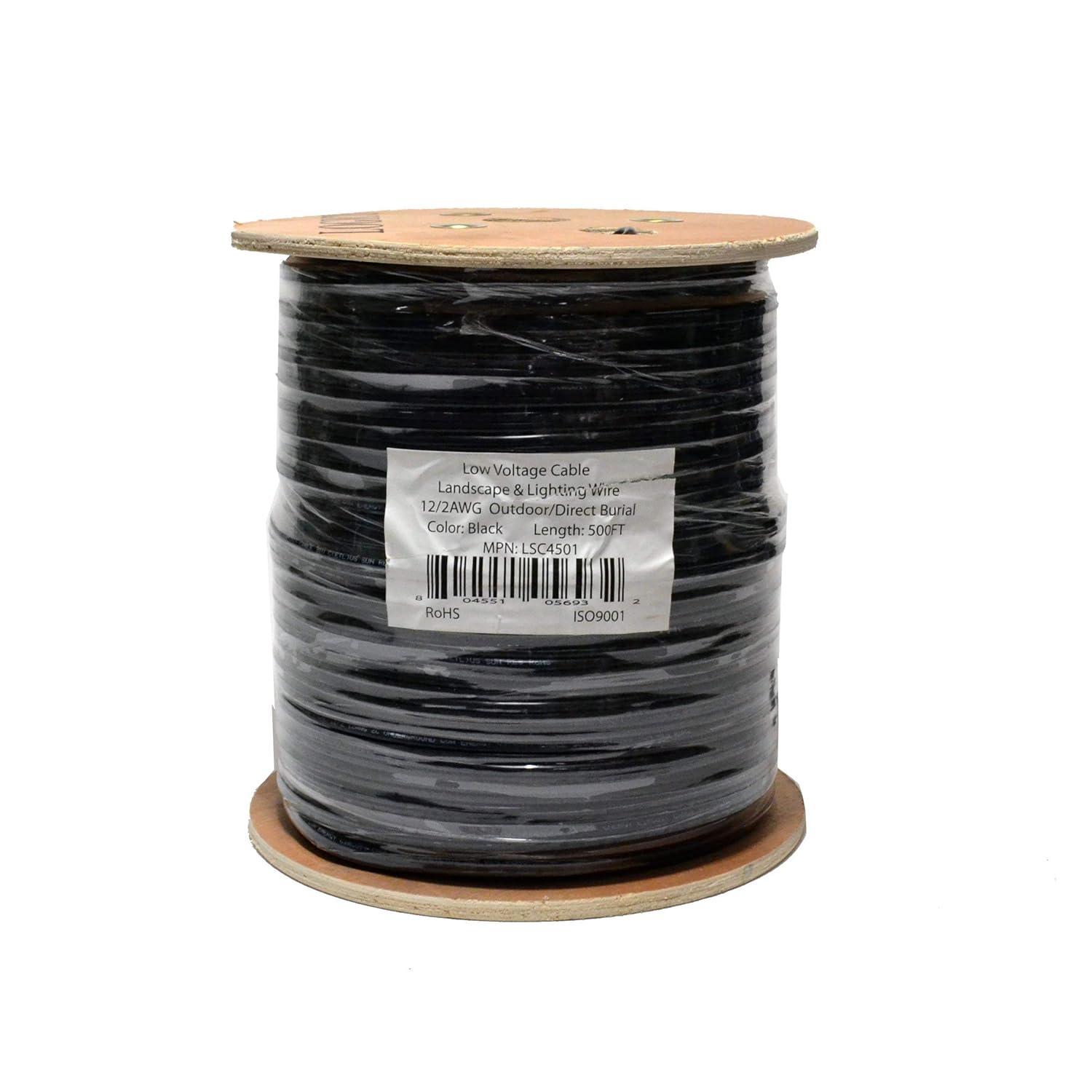 LOGICO 500FT Black Low Voltage Outdoor Landscape Lighting Wire