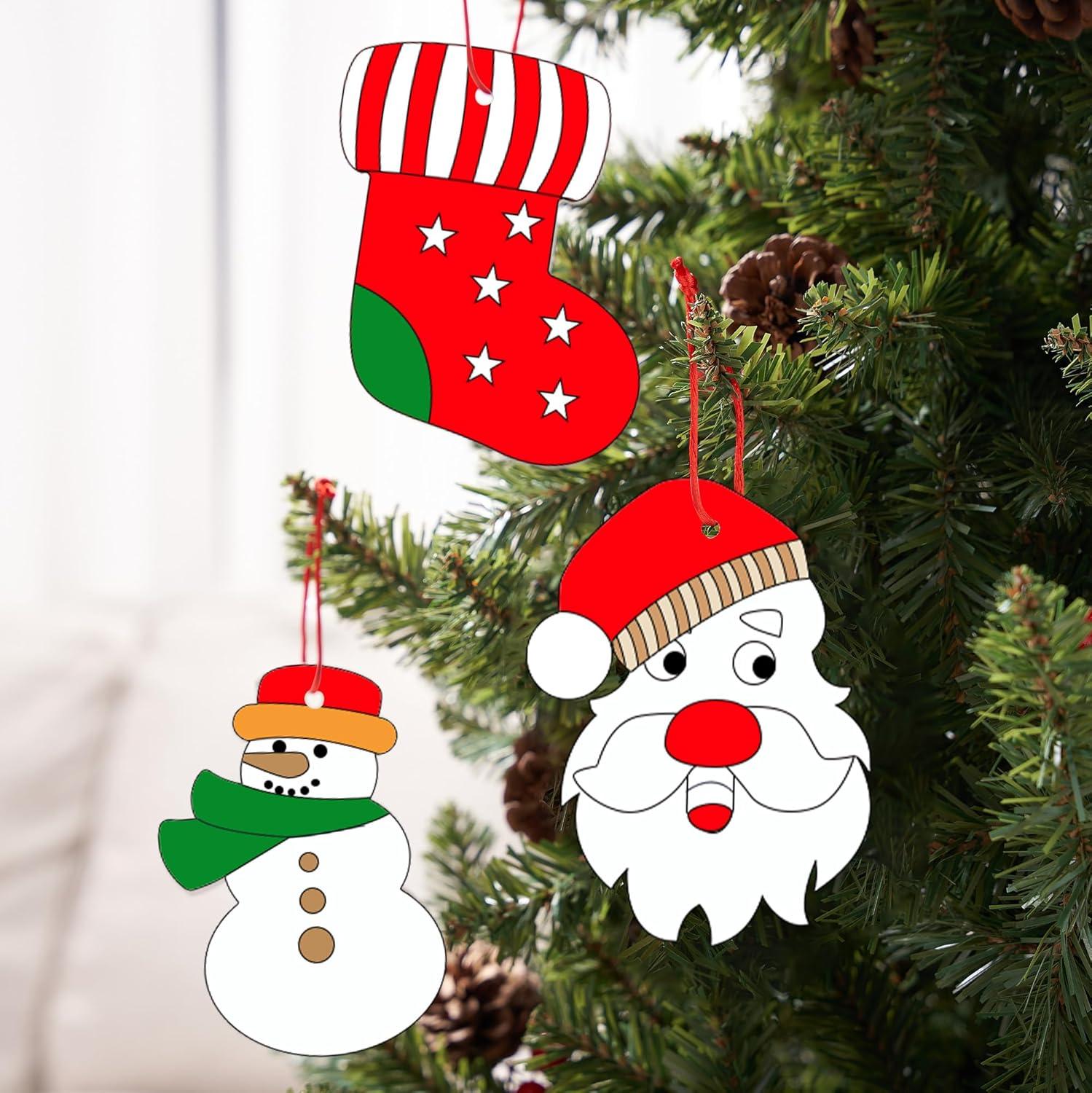 JOYFY 72pcs Rainbow Christmas Scratch Cards Ornament