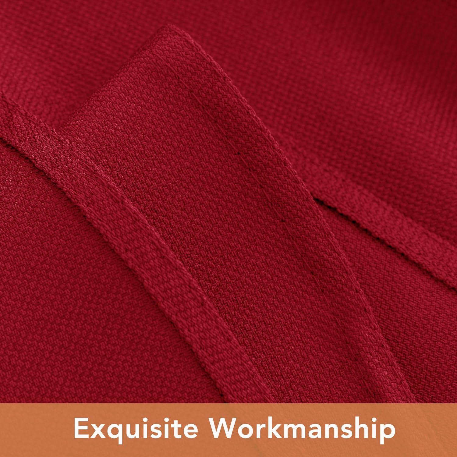 2 Pack Burgundy Tablecloth Rectangular - 60x120 Inch - Linen Textured Table Cloth Wrinkle Free Washable Decorative Fabric Table Cover for Buffet Banquet Parties Event Holiday Dinner