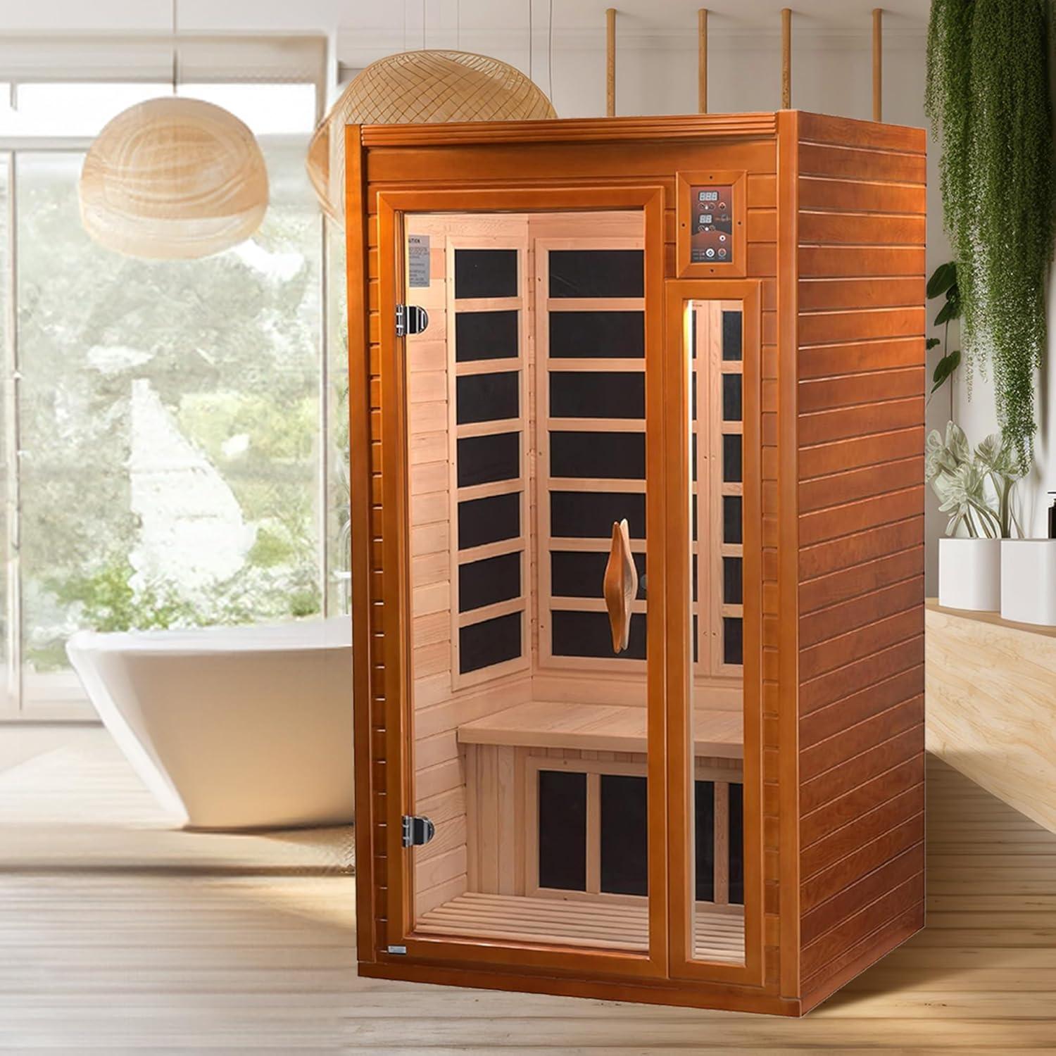 DYNAMIC SAUNAS Barcelona 1 to 2 Person Low EMF FAR Infrared Home Sauna