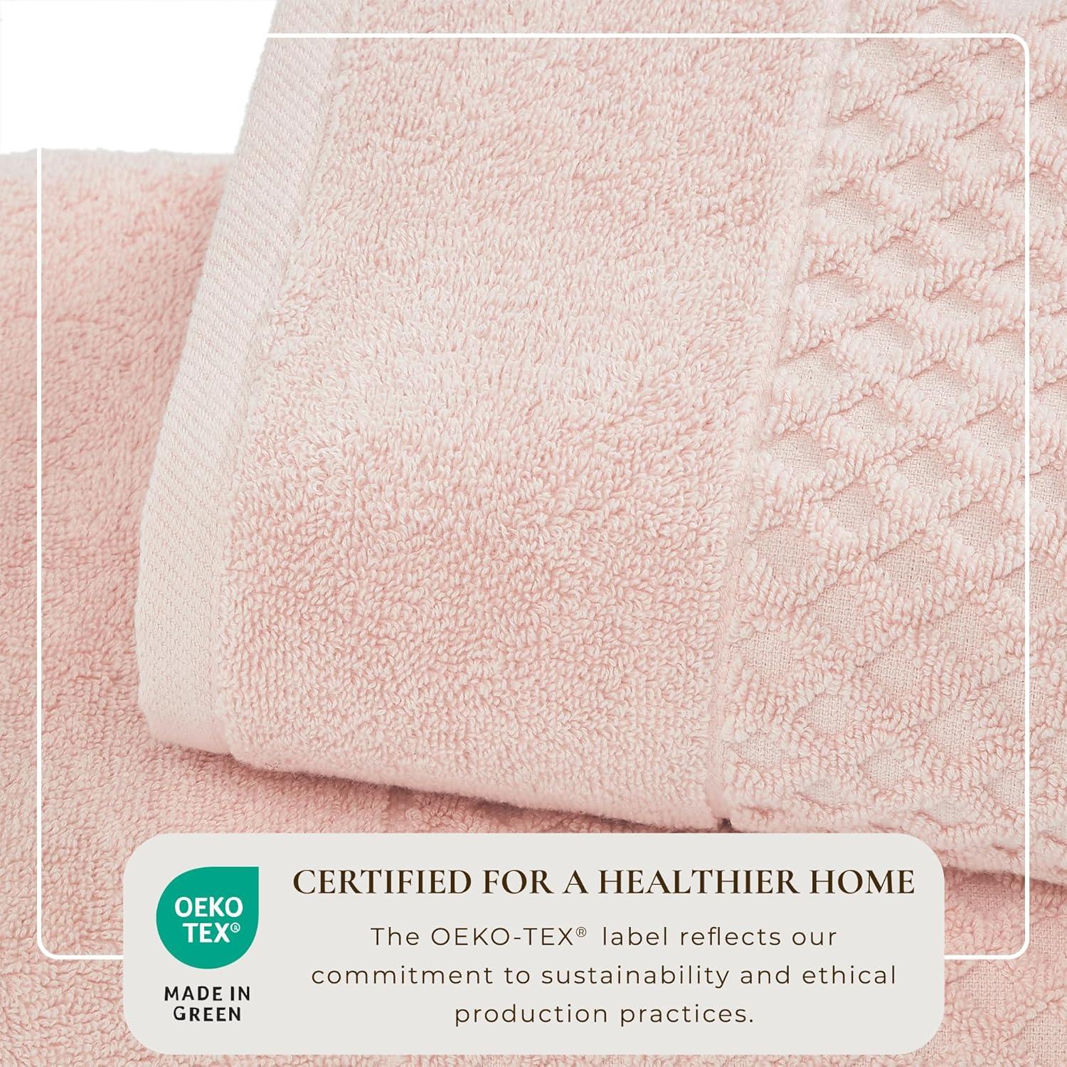 FreshFolds 100% Cotton Lattice Texture Bath Towels (Set of 4)