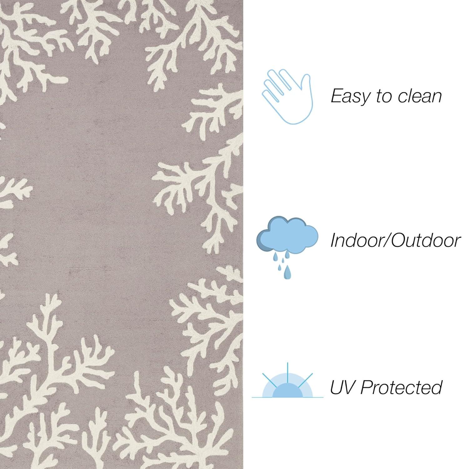 Coral Border Outdoor Rug