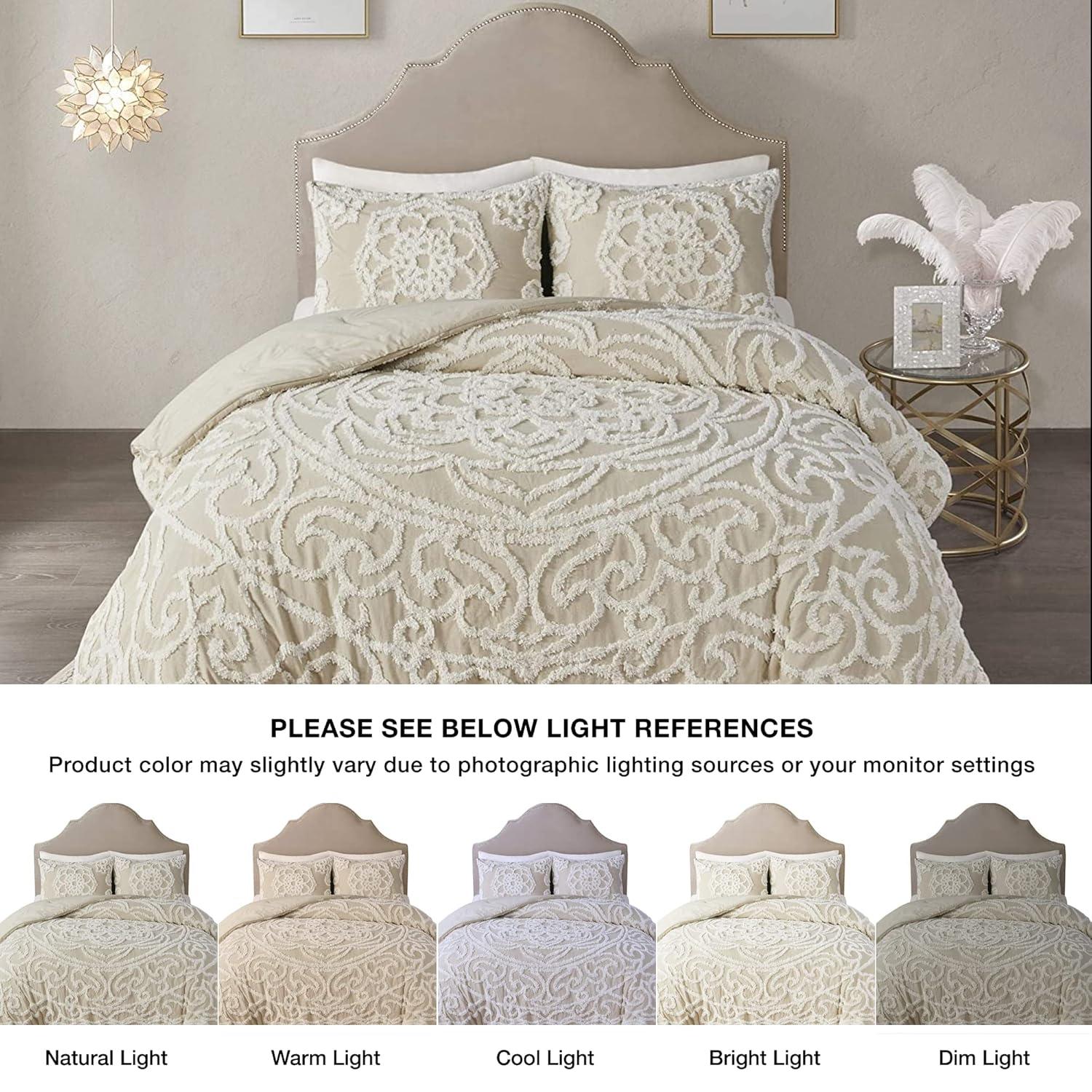 Laetitia Tufted Cotton Chenille Medallion Comforter Set