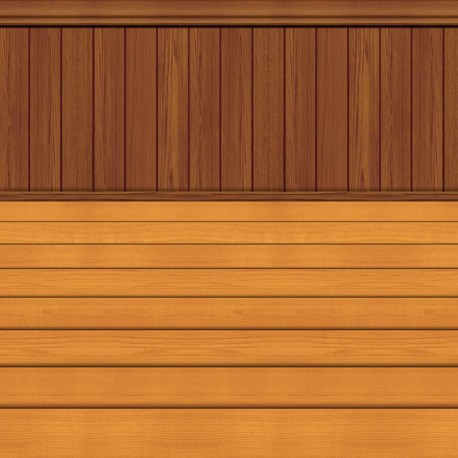 Beistle Insta-Theme Wood-Look Floor/Wainscoting Backdrop - 4 ft x 30 ft - Brown