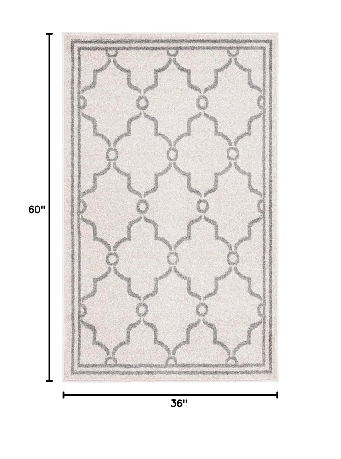 Amherst AMT414 Power Loomed Indoor Accent Rug - Ivory/Grey - 3'x5' - Safavieh
