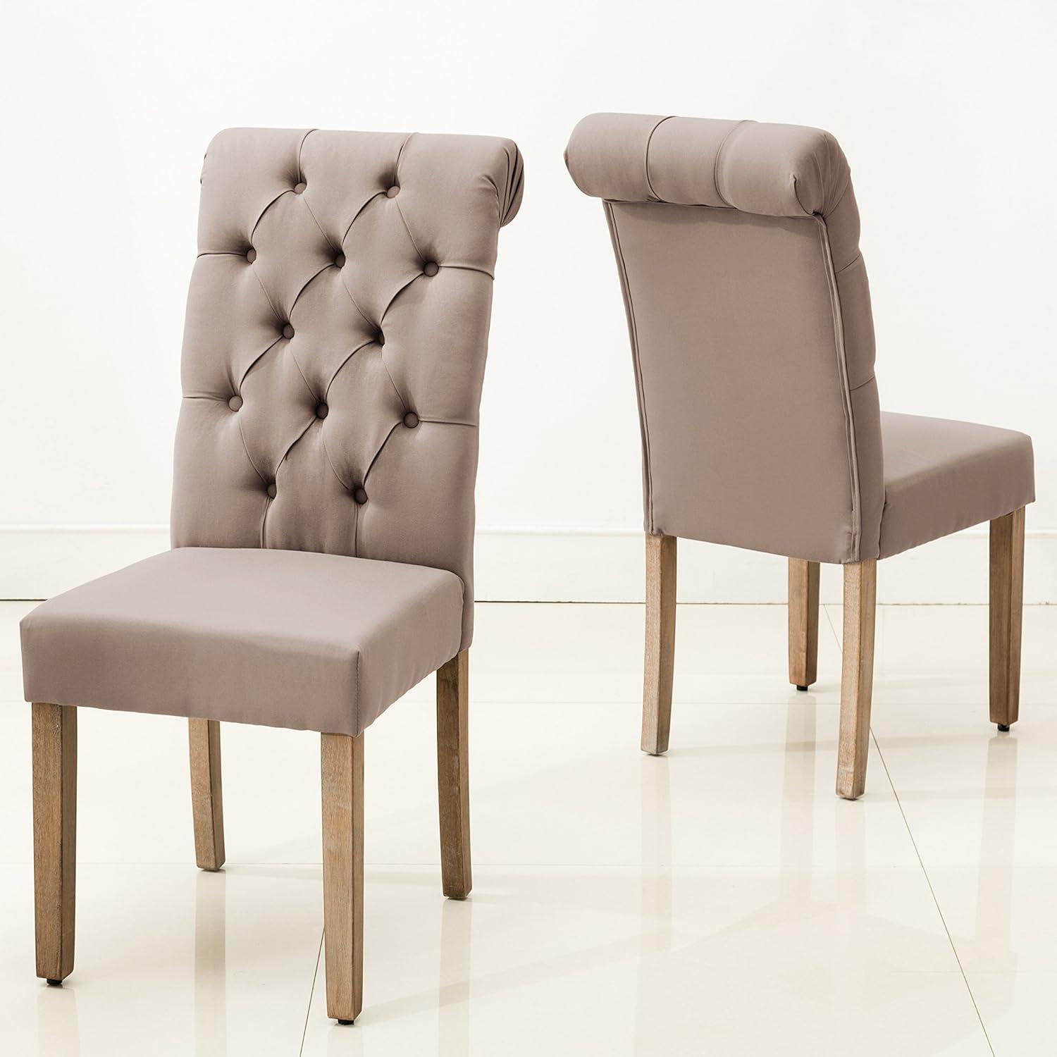 Monarda Roll Top Tufted Upholstered Side Chair