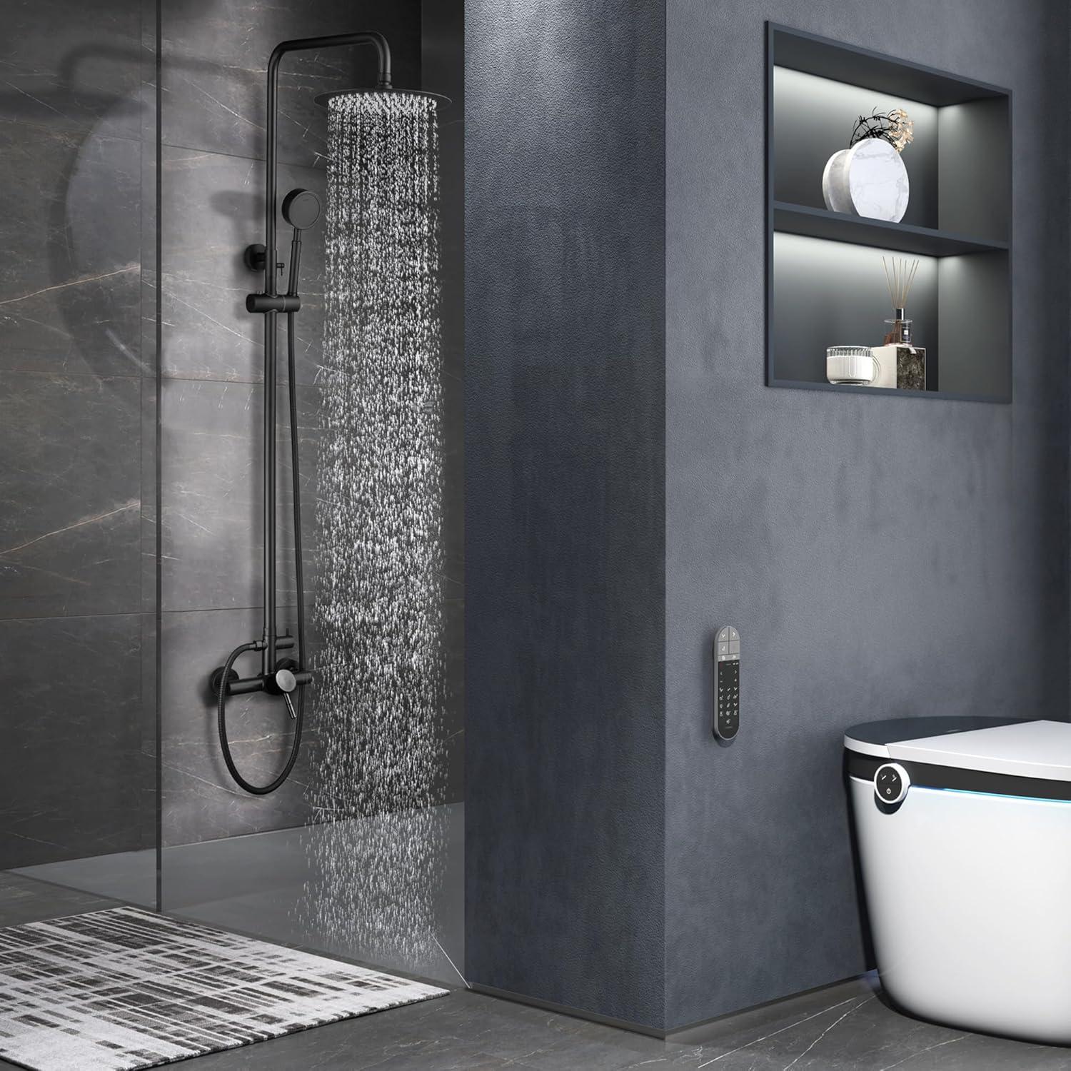 Outdoor Shower Fixture SUS304 Shower Faucet Combo Set Stainless Steel 8 Rainfall Shower Head